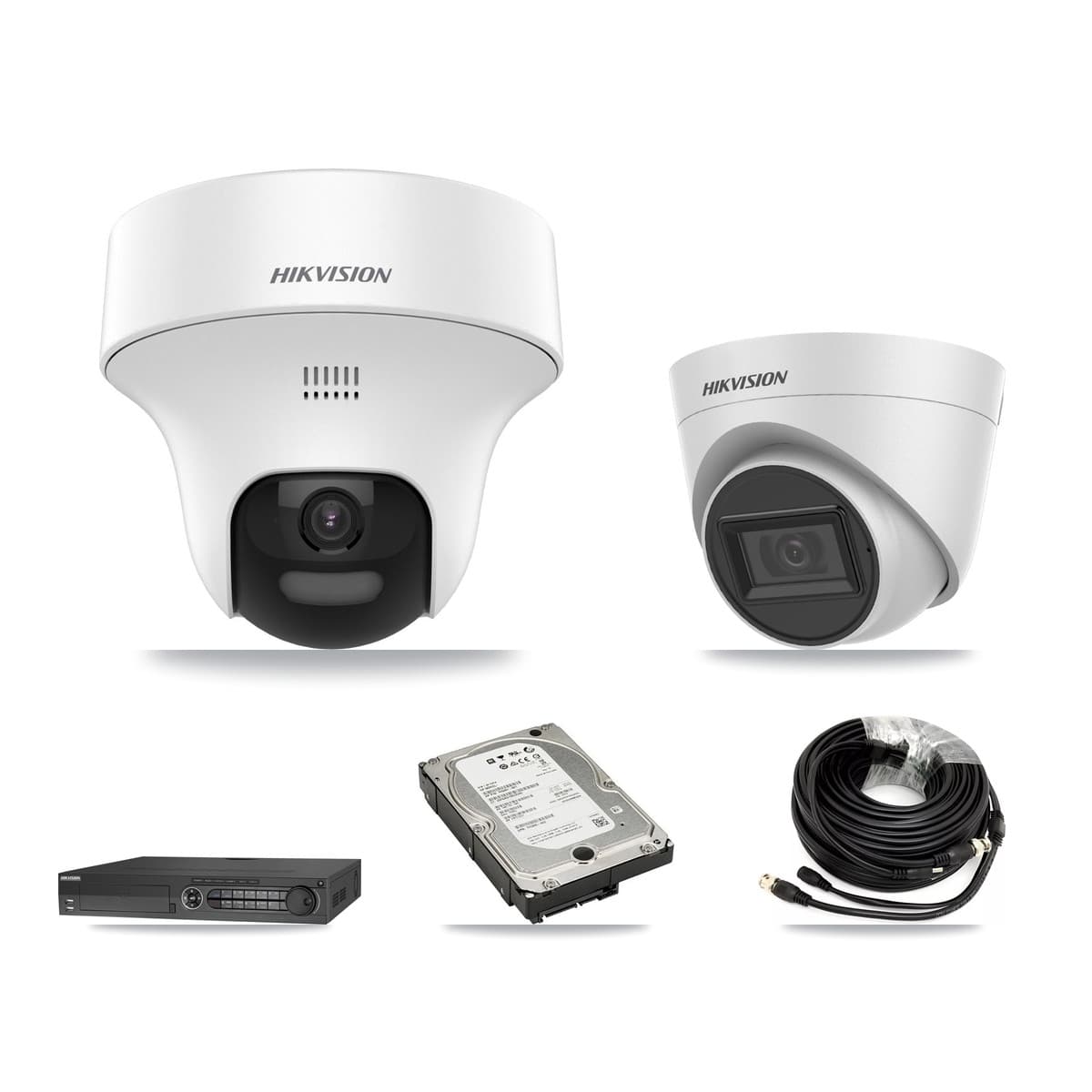 Hikvision 32-Channel 5MP CCTV Kit — 2 DS-2CE70K0T + 2 DS-2CE78H0T Turret Cameras + 5TB Recording - Image 1