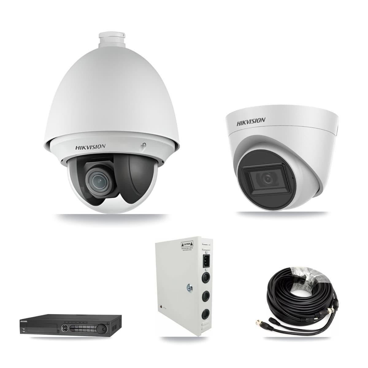 Hikvision 32-Channel 2MP – 5MP CCTV Kit — 20 2MP PTZ + 10 White 5MP Turret Cameras + 3× 8TB Recording - Image 1