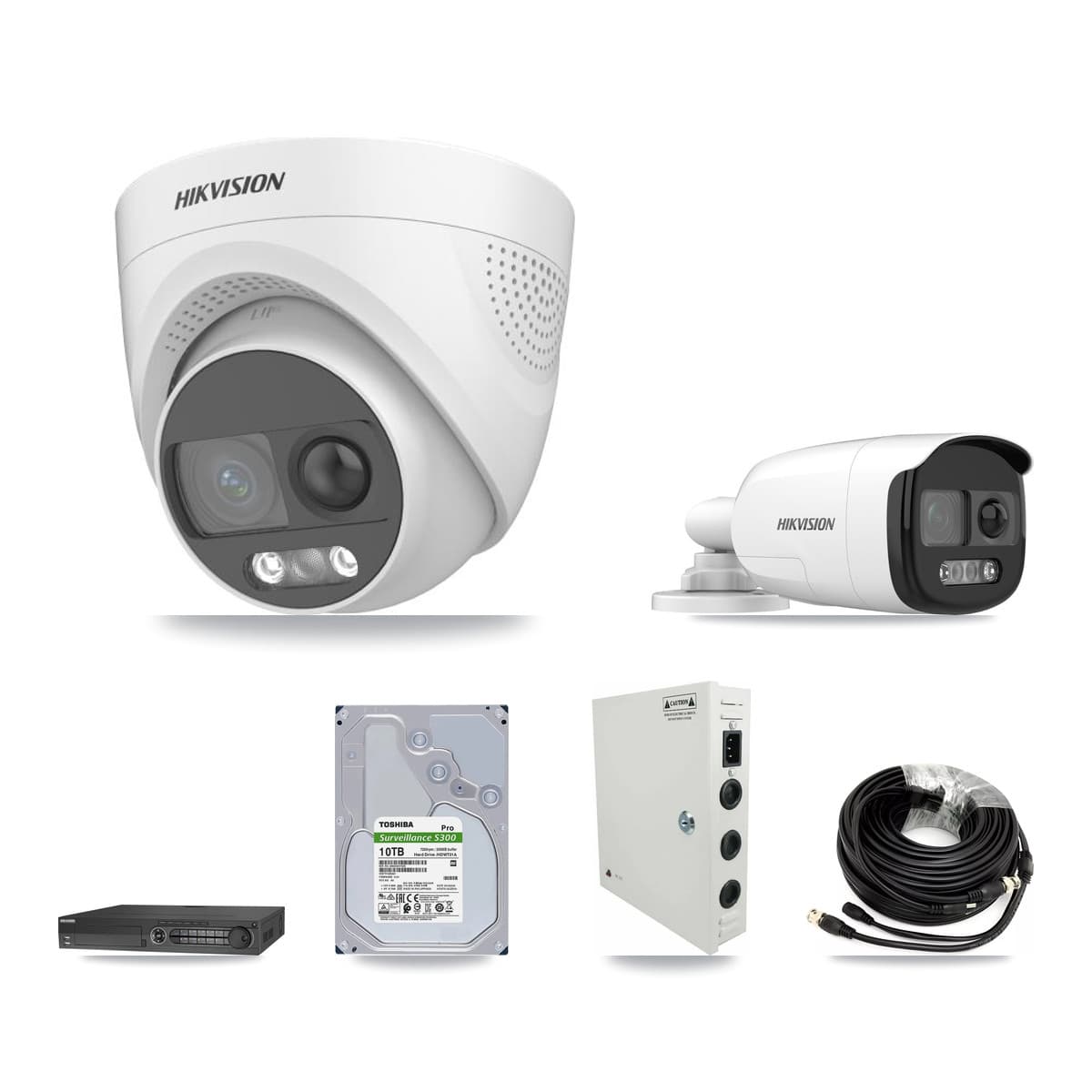 Hikvision 32-Channel 5MP CCTV Kit — 10 DS-2CE12KF3T Bullet + 22 DS-2CE72KF3T Turret Cameras + 10TB Recording (IDS-7332HUHI Recorder)