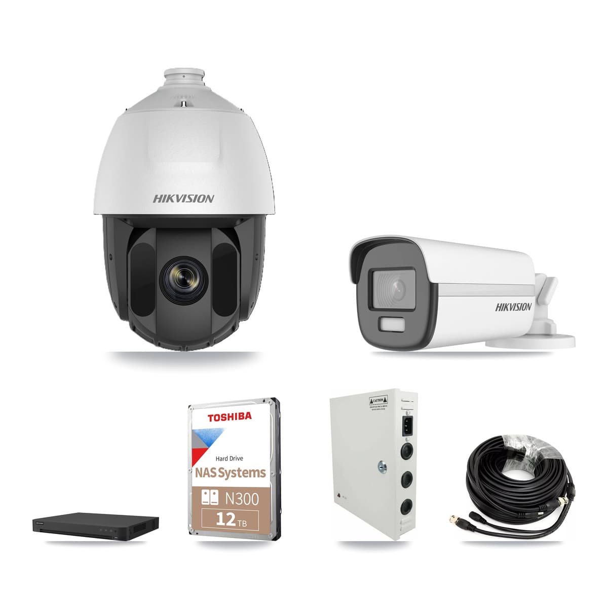 Hikvision 16-Channel 2MP – 4K CCTV Kit — 15 DS-2AE5225TI 2MP PTZ + 1 DS-2CE12UF3T 4K Bullet Cameras + 12TB Recording - Image 1