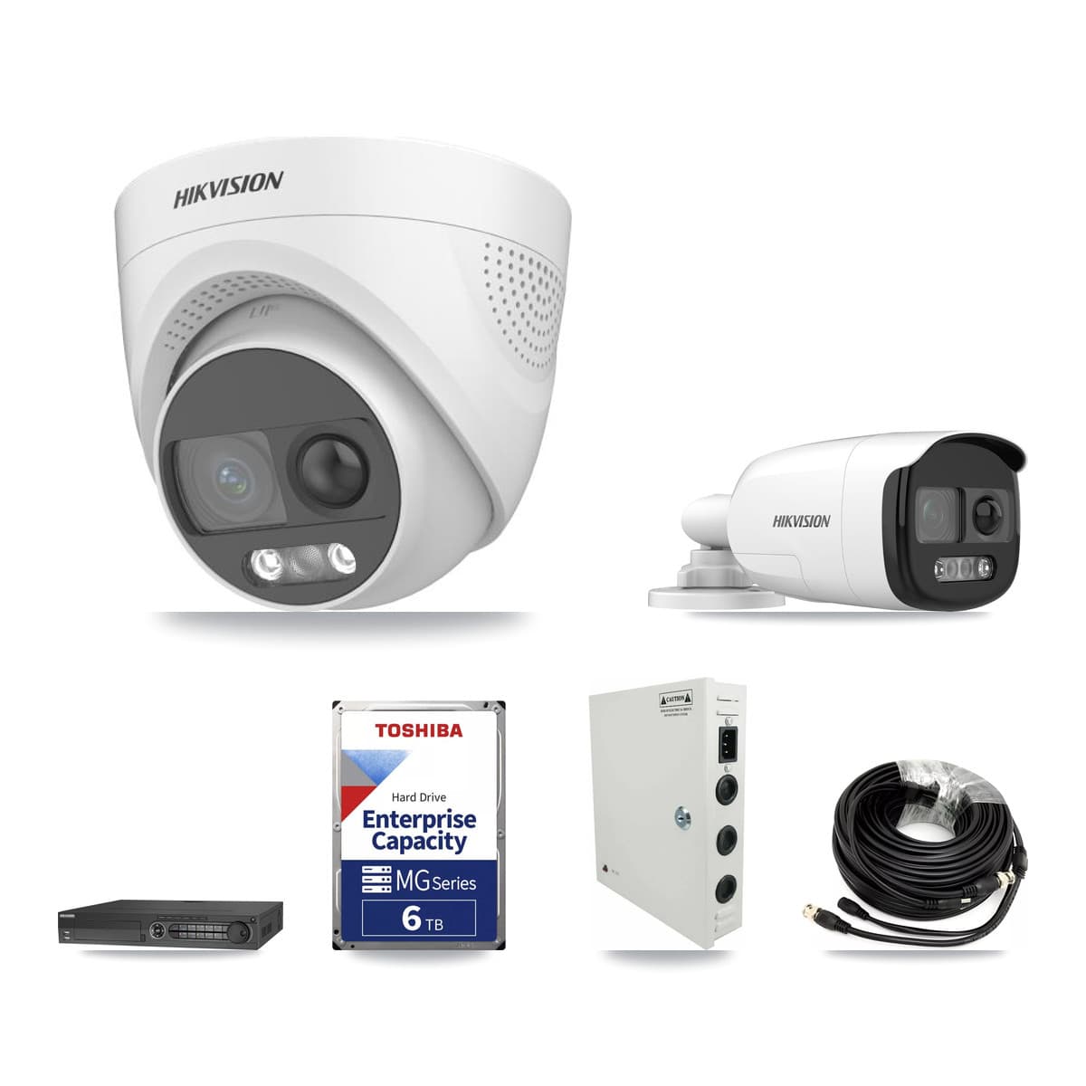 Hikvision 32-Channel 5MP CCTV Kit — 1 DS-2CE12KF3T Bullet + 13 DS-2CE72KF3T Turret Cameras + 3× 6TB Recording - Image 1