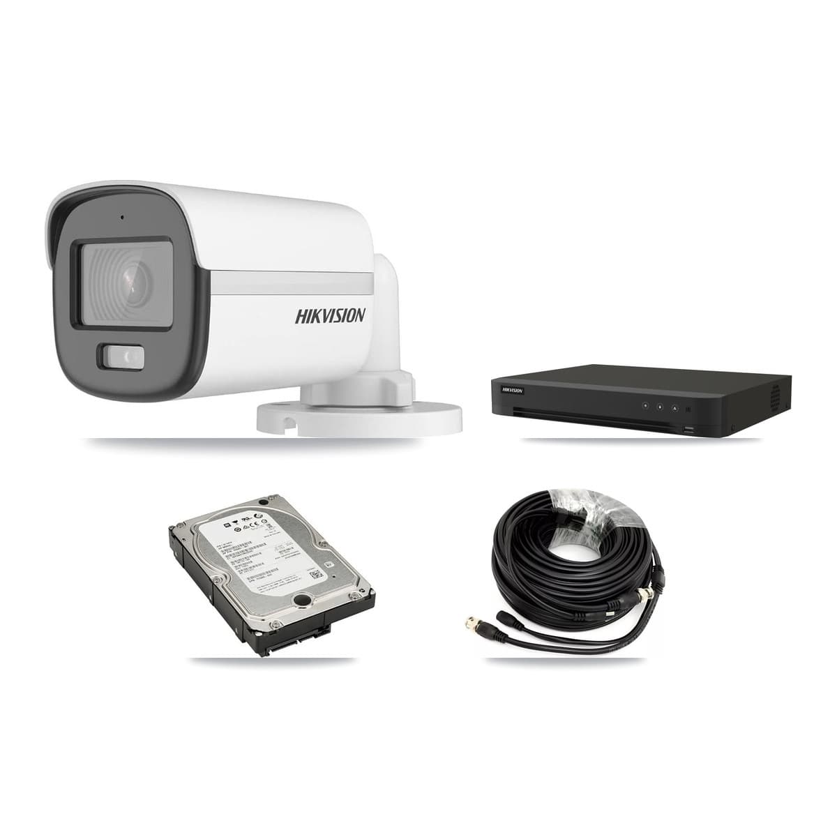 Hikvision 8-Channel 5MP CCTV Kit — 4 DS-2CE12KF0T-LFS Bullet Cameras + 5TB Recording (IDS-7208HUHI-M1/XT Recorder) - Image 1