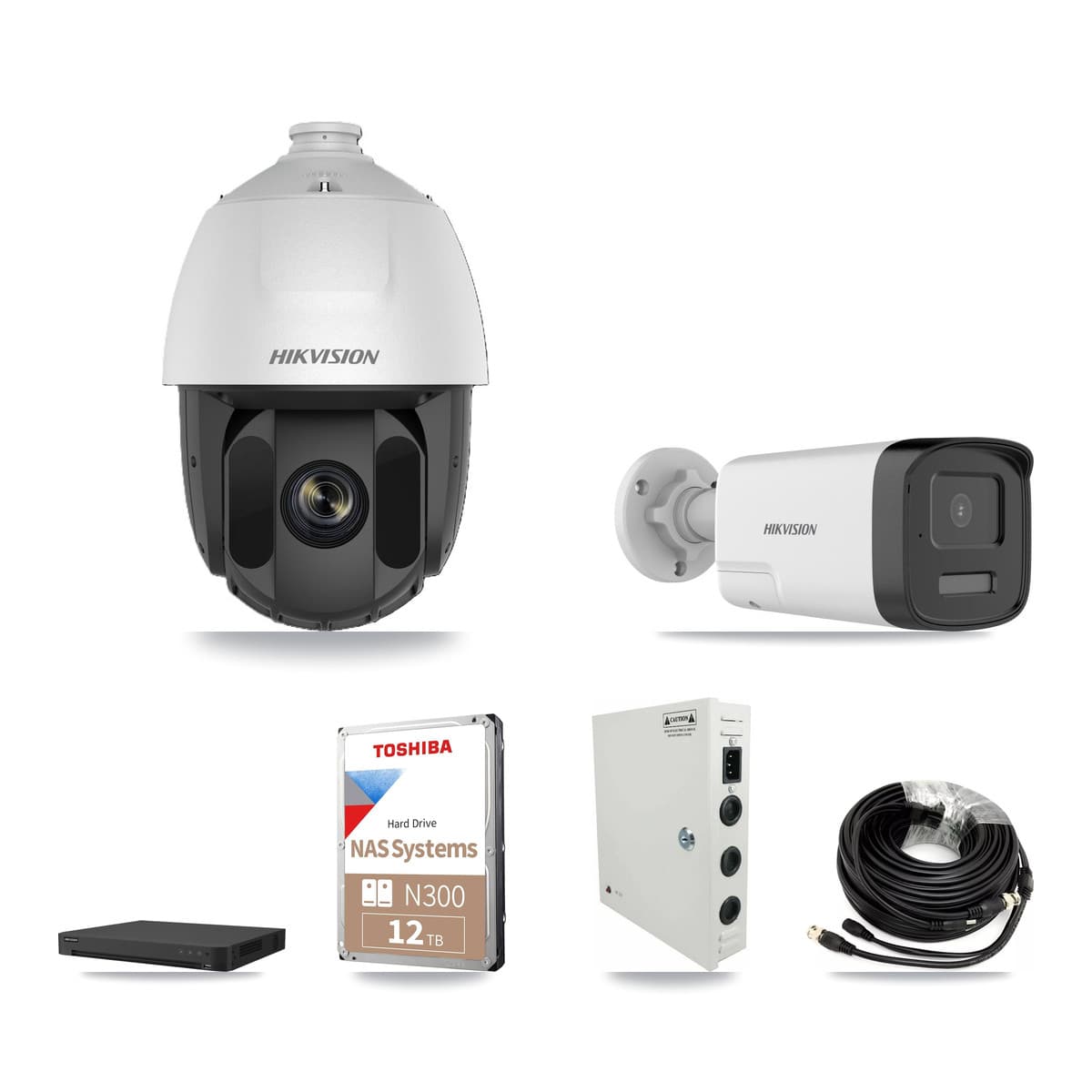 Hikvision 32-Channel 2MP – 5MP CCTV Kit — 19 DS-2AE5225TI 2MP PTZ + 9 DS-2CE17K0T 5MP Bullet Cameras + 2× 12TB Recording - Image 1