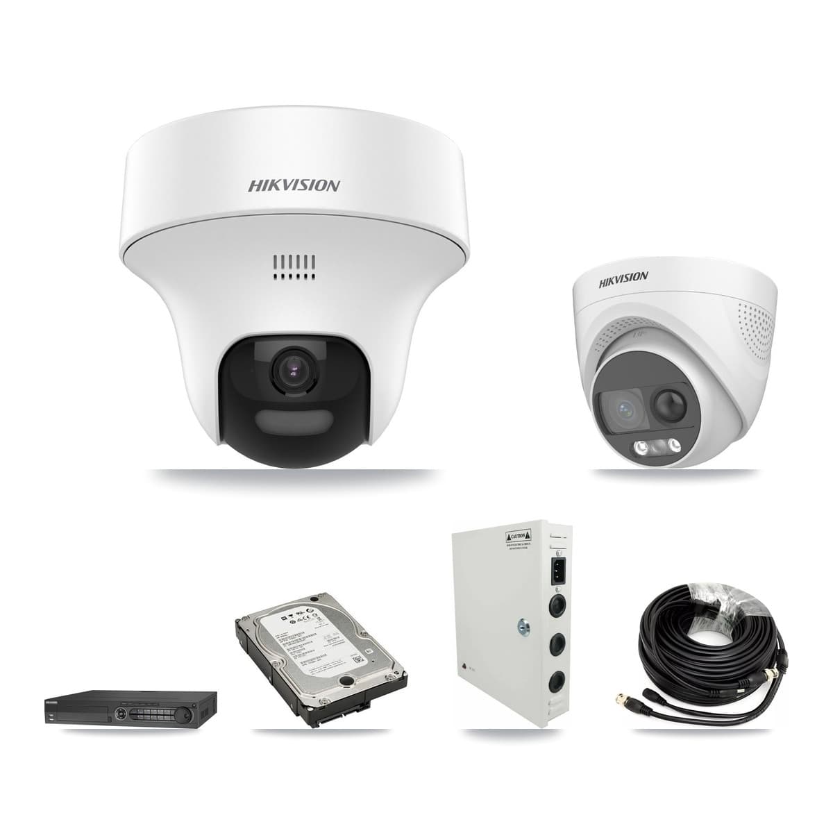 Hikvision 32-Channel 5MP CCTV Kit — 10 DS-2CE70K0T + 1 DS-2CE72KF3T Turret Cameras + 3× 5TB Recording - Image 1