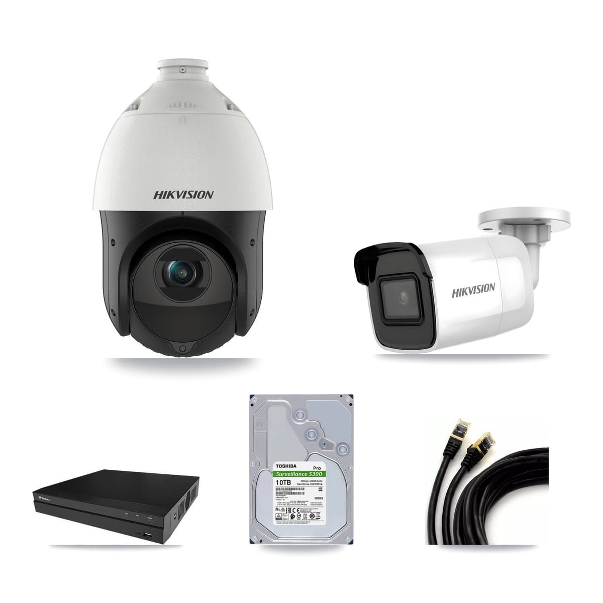 Hikvision & Prolux 8-Channel 4MP – 4K CCTV Kit — 1 4K Bullet + 7 4MP PTZ Cameras + 10TB Recording - Image 1