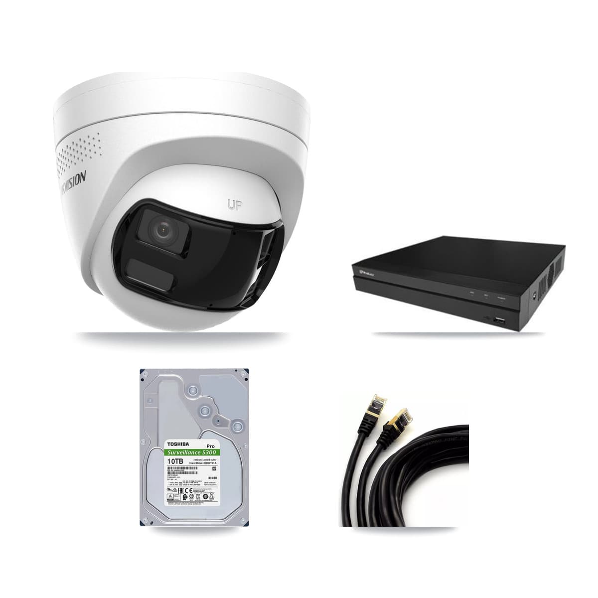 Prolux 16-Channel 4K CCTV Kit — 12 Turret Cameras + 2× 10TB Recording