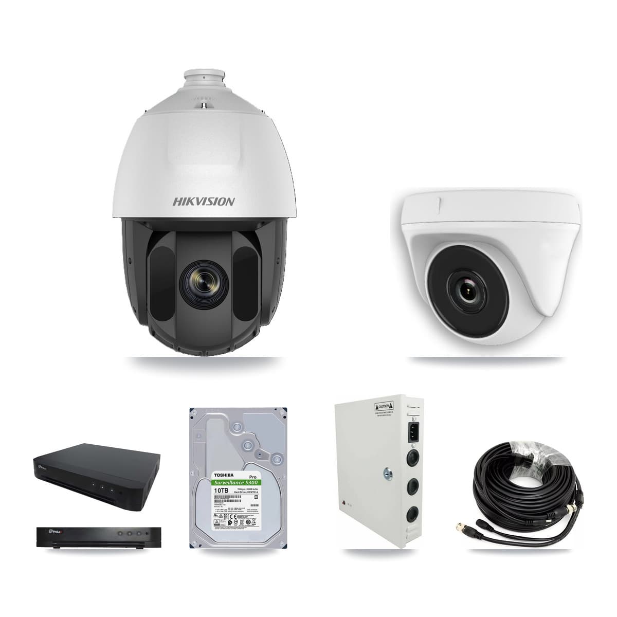 Hikvision & Prolux 16-Channel 2MP CCTV Kit — 14 PTZ + 1 Dome Cameras + 10TB Recording - Image 1