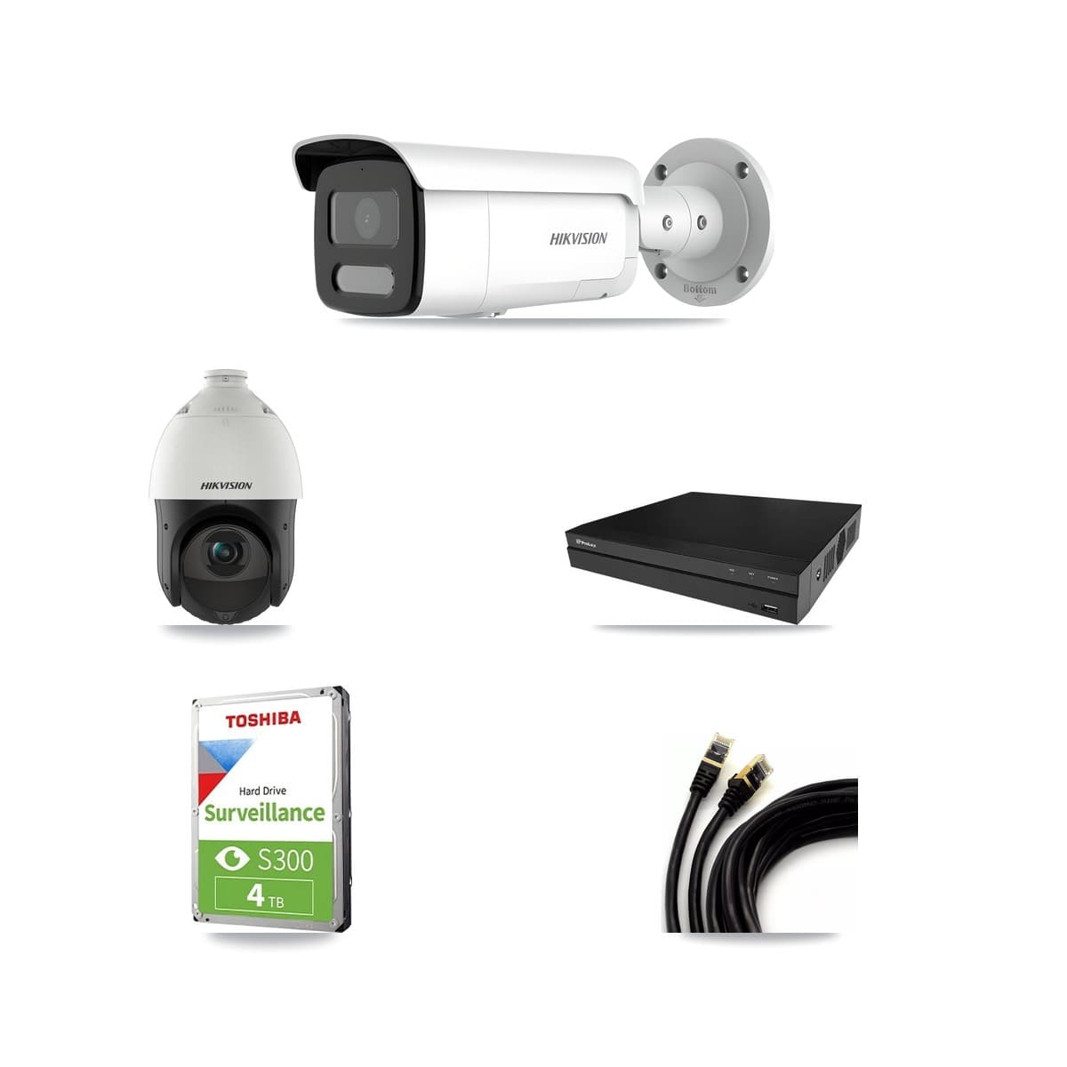 Hikvision & Prolux 8-Channel 4MP CCTV Kit — 1 Bullet + 1 PTZ Cameras + 4TB Recording - Image 1