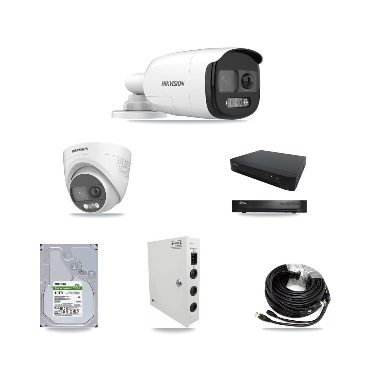 Hikvision & Prolux 16-Channel 5MP CCTV Kit — 6 DS-2CE12KF3T Bullet + 3 DS-2CE72KF3T Turret Cameras + 10TB Recording - Image 1