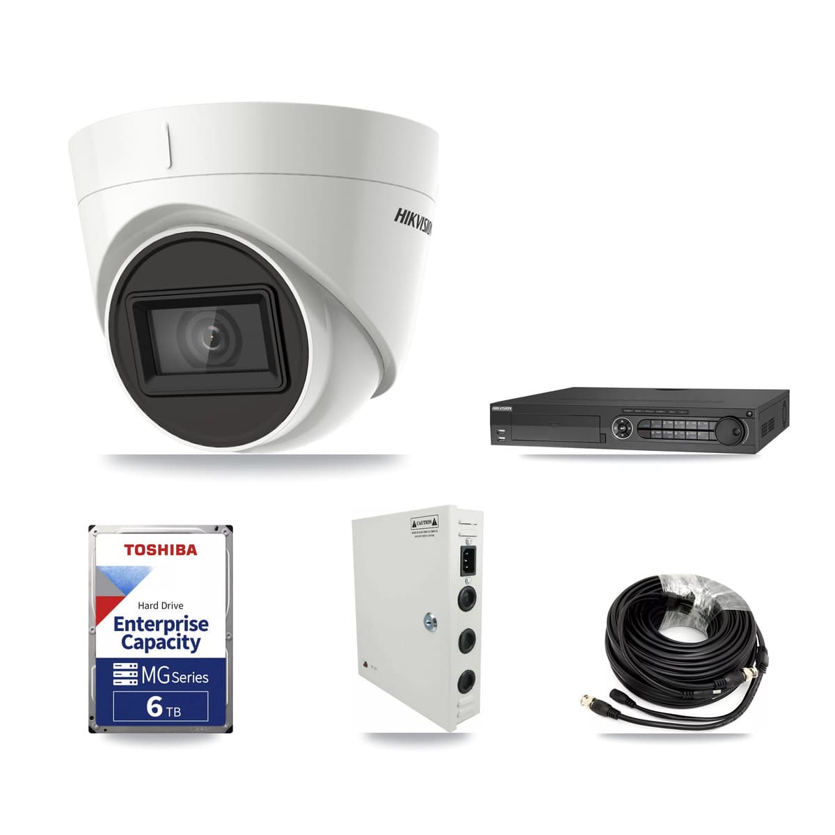 Hikvision 32-Channel 4K CCTV Kit — 16 DS-2CE78U1T Turret Cameras + 3× 6TB Recording
