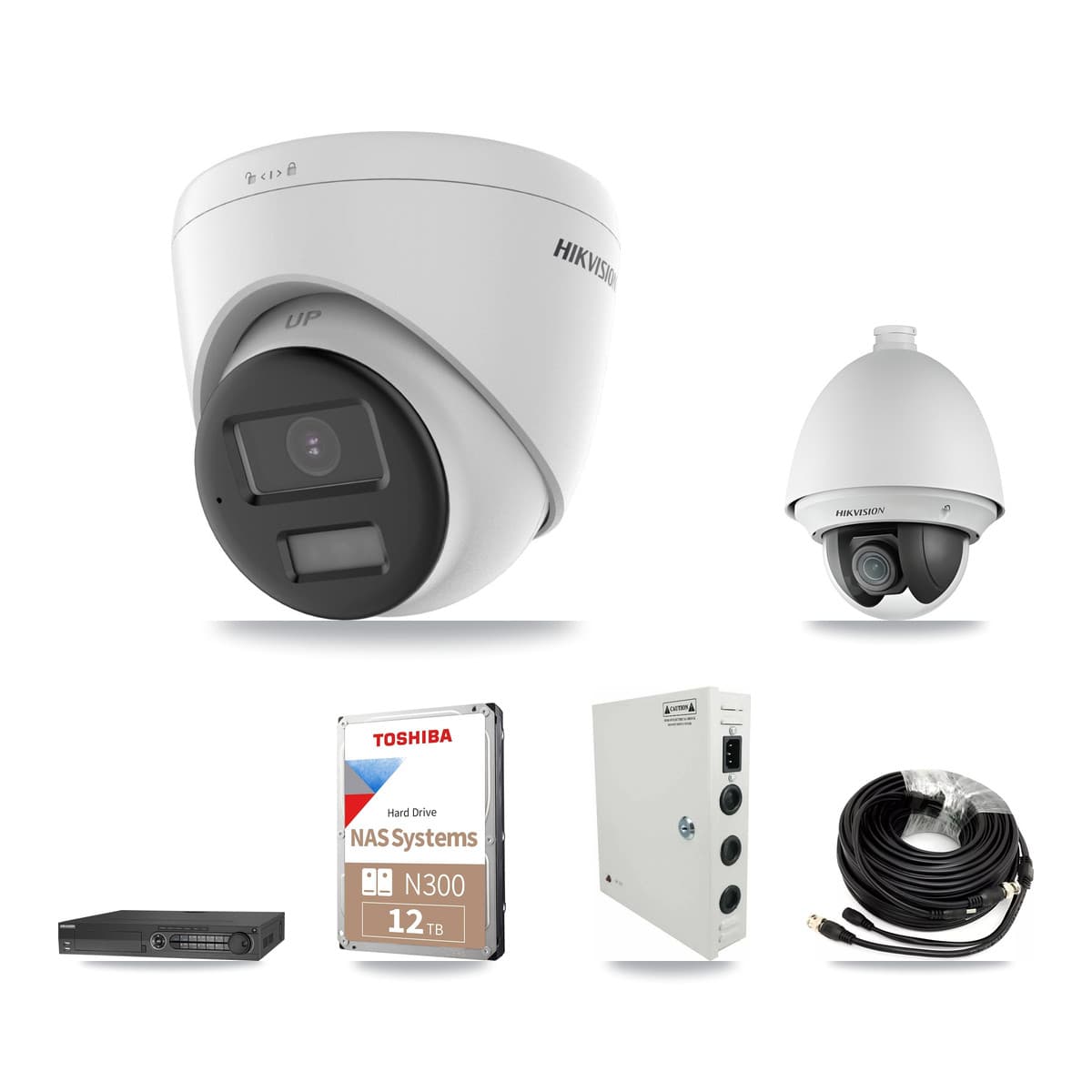 Hikvision 32-Channel 2MP – 4K CCTV Kit — 9 DS-2AE4225T 2MP PTZ + 19 DS-2CE78U0T 4K Turret Cameras + 4× 12TB Recording - Image 1