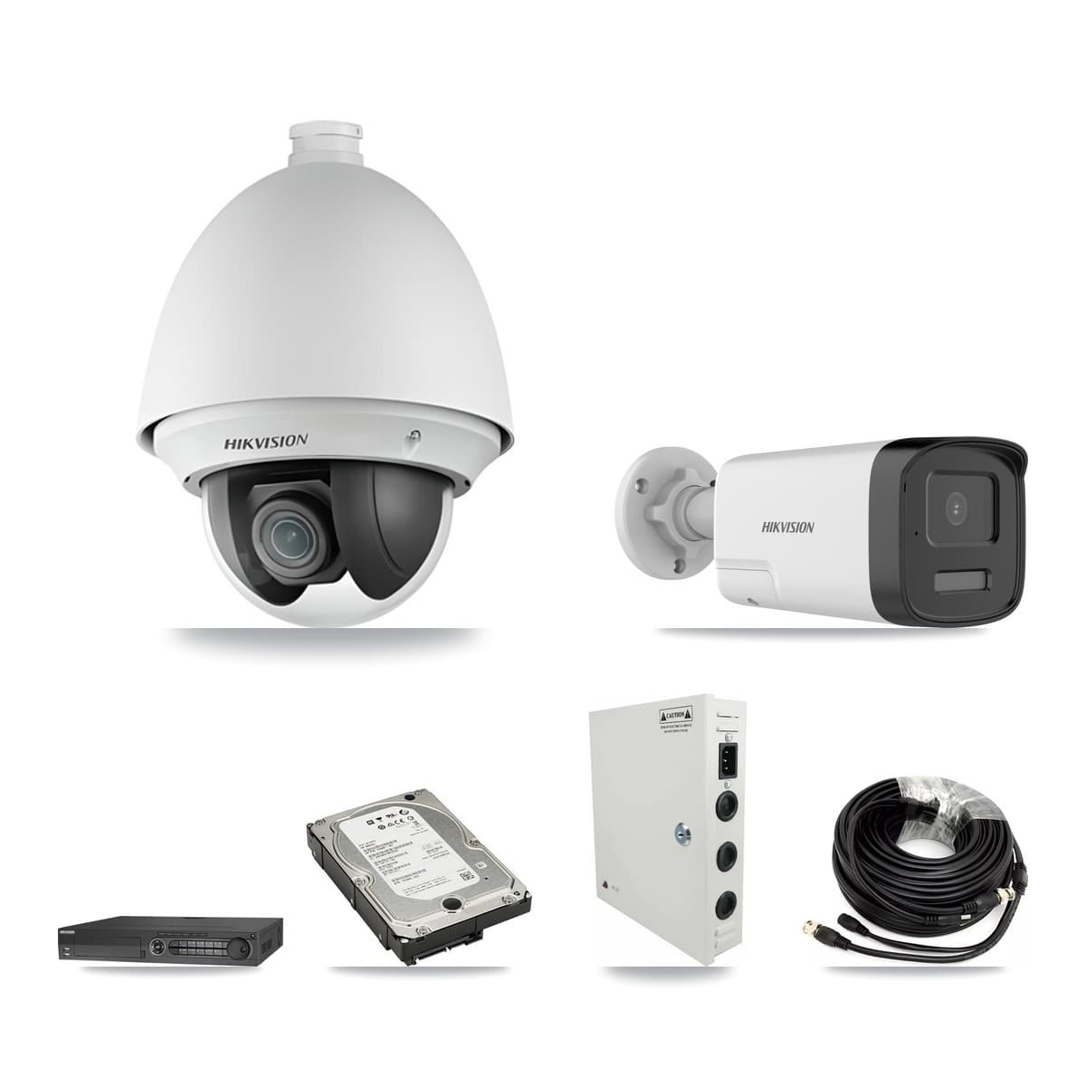 Hikvision 32-Channel 2MP – 5MP CCTV Kit — 21 DS-2AE4225T 2MP PTZ + 1 DS-2CE17K0T 5MP Bullet Cameras + 3× 5TB Recording - Image 1