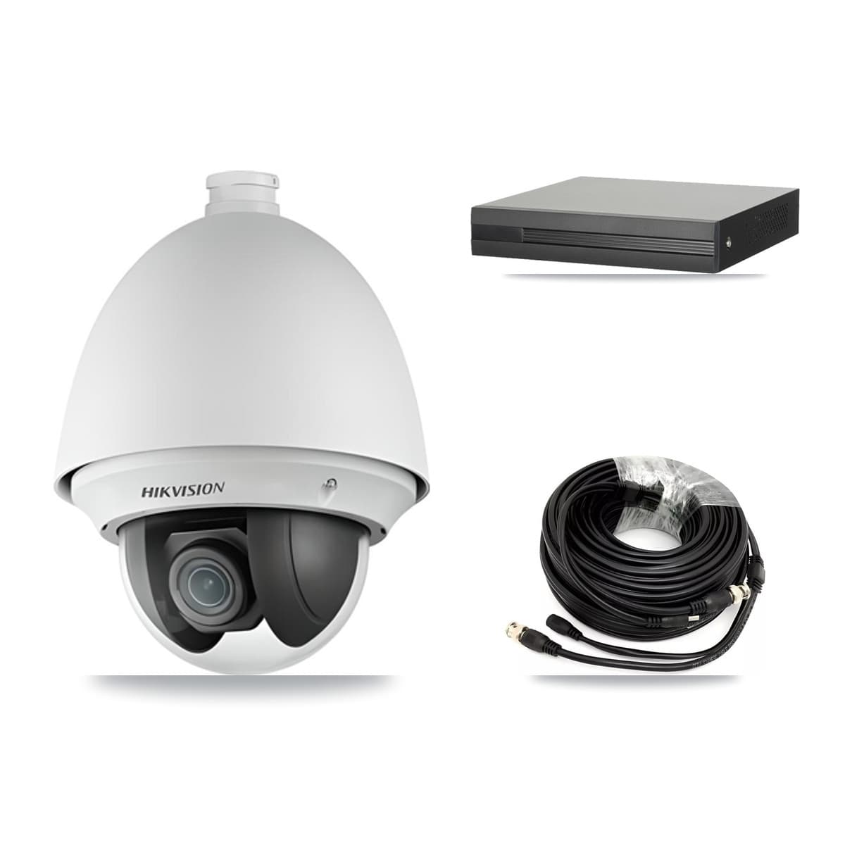 Hikvision 4-Channel 2MP CCTV Kit — 2 PTZ Cameras + 3TB Recording (XVR-3104HS Recorder)