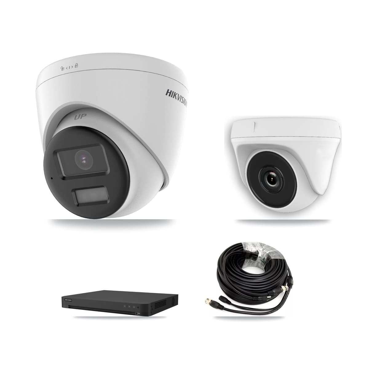 Hikvision 16-Channel 2MP – 4K CCTV Kit — 3 DS-2CE78U0T 4K Turret + 1 White HDT-2MP-N20W 2MP Dome Cameras + 8TB Recording - Image 1