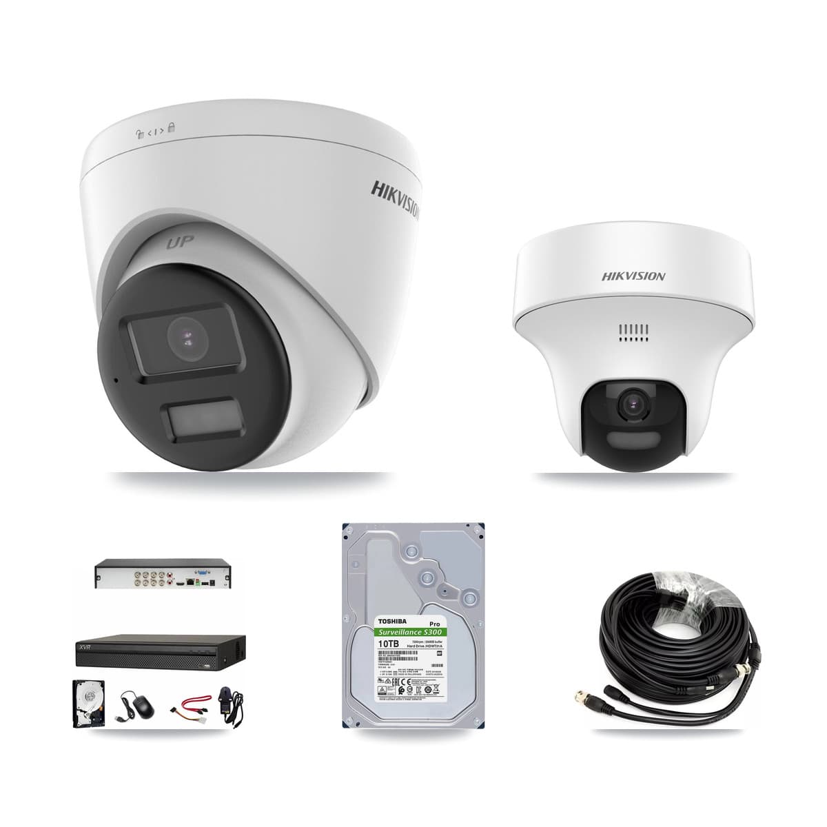 Hikvision & Dahua 8-Channel 5MP – 4K CCTV Kit — 1 DS-2CE70K0T 5MP + 7 DS-2CE78U0T 4K Turret Cameras + 10TB Recording - Image 1