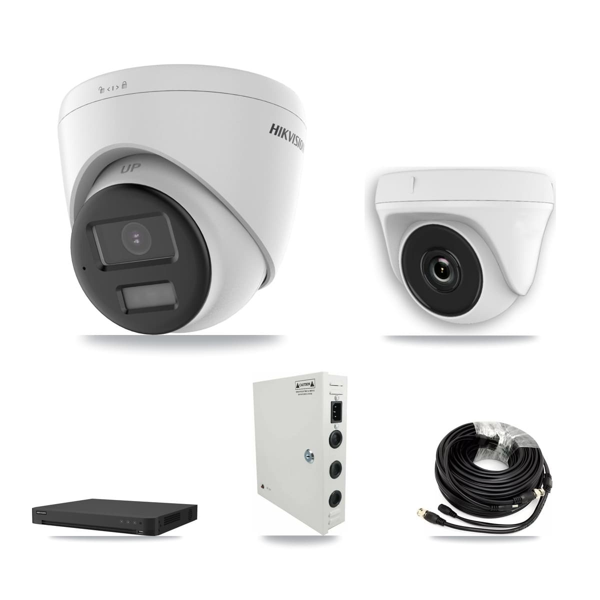 Hikvision 16-Channel 2MP – 4K CCTV Kit — 11 DS-2CE78U0T 4K Turret + 5 White HDT-2MP-N20W 2MP Dome Cameras + 8TB Recording