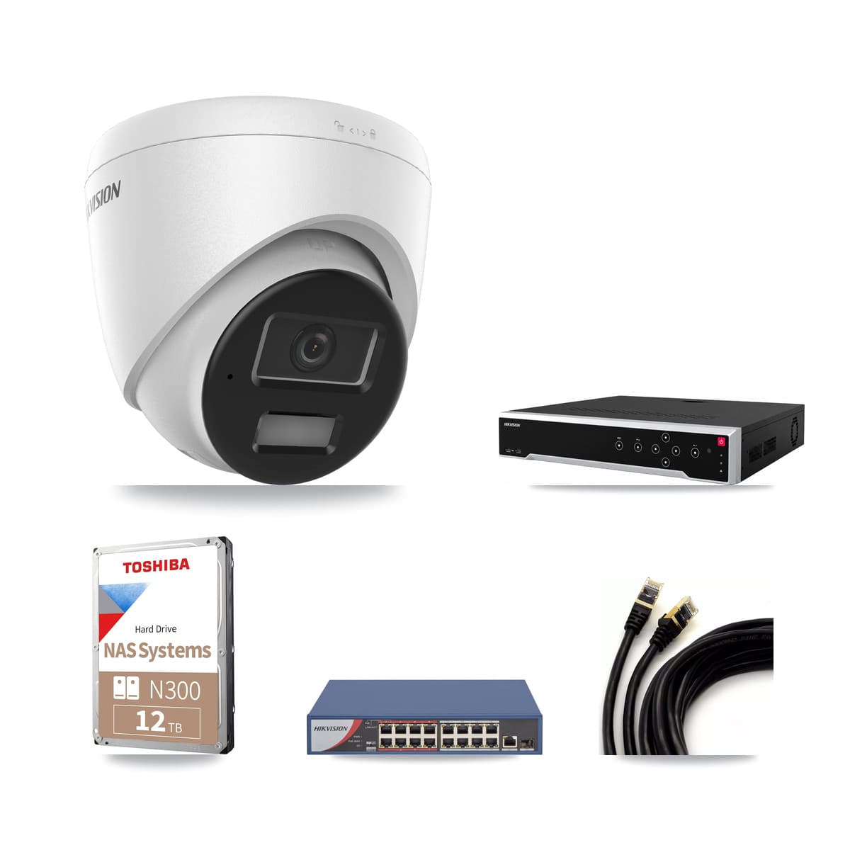 Hikvision 32-Channel 4MP CCTV Kit — 26 Turret Cameras + 3× 12TB Recording - Image 1