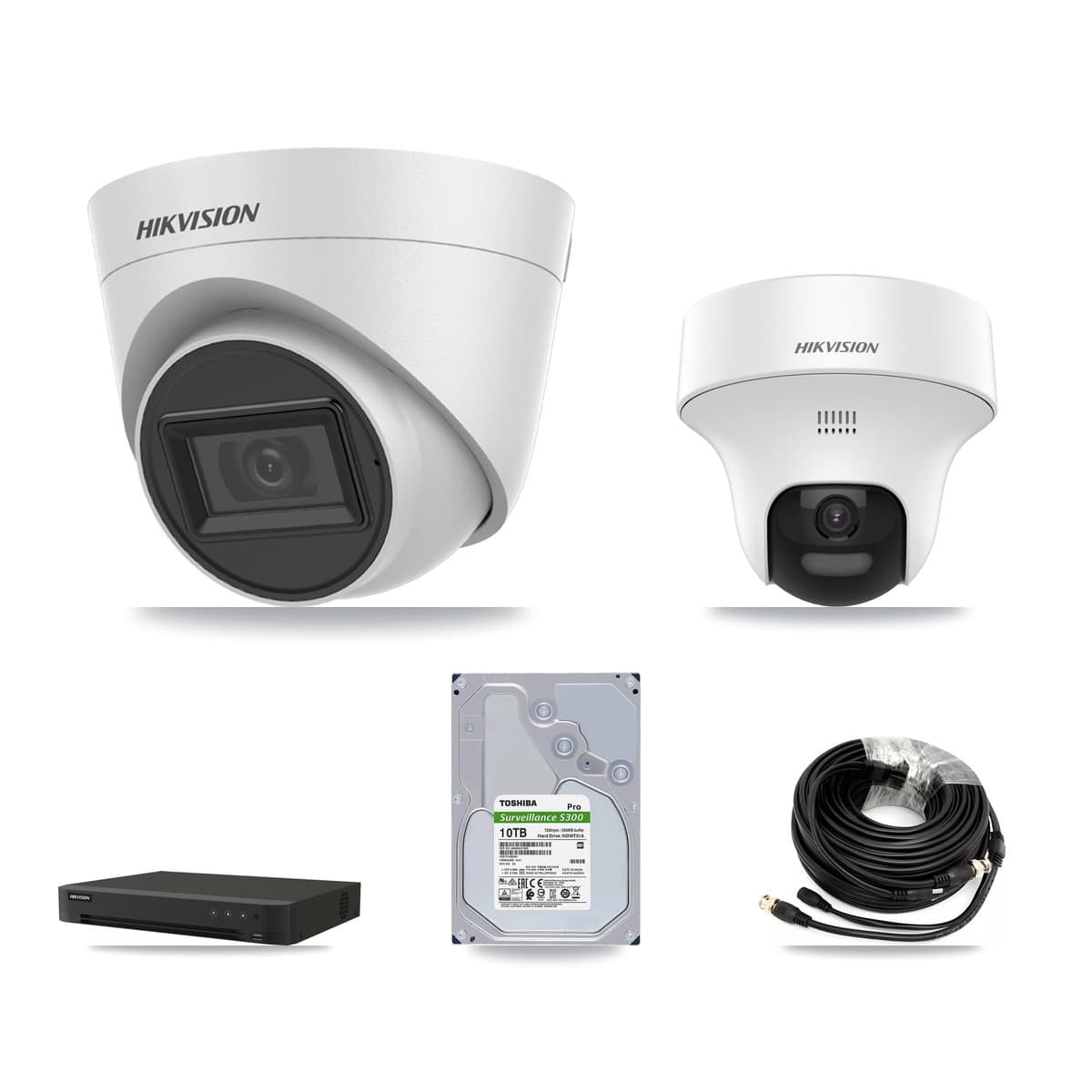 Hikvision 16-Channel 5MP CCTV Kit — 1 DS-2CE70K0T + 7 DS-2CE78H0T Turret Cameras + 10TB Recording - Image 1