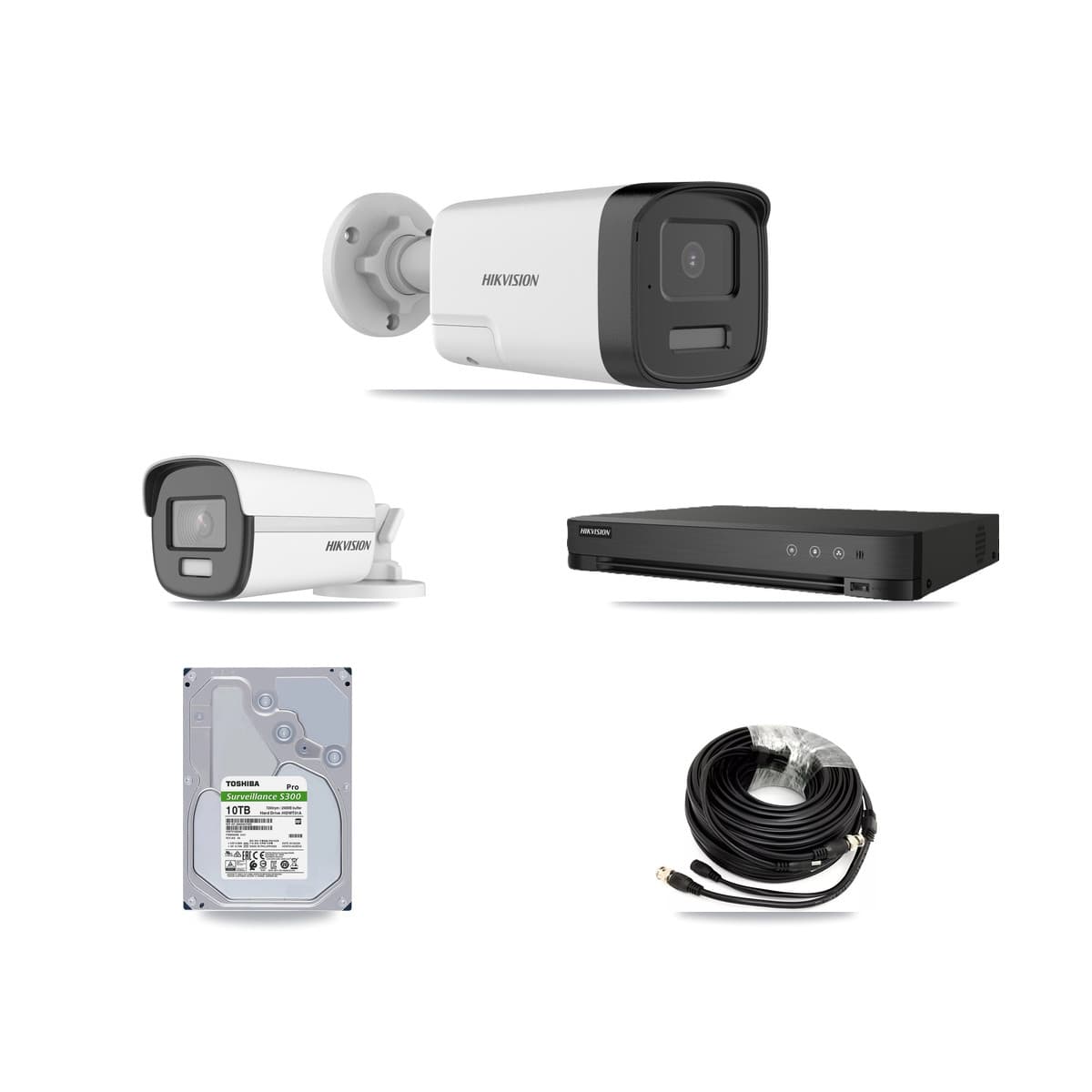 Hikvision 8-Channel 5MP – 4K CCTV Kit — 1 DS-2CE12UF3T-E 4K + 5 DS-2CE17K0T-LXTS 5MP Bullet Cameras + 10TB Recording (IDS-7208HUHI-M1/E Recorder)