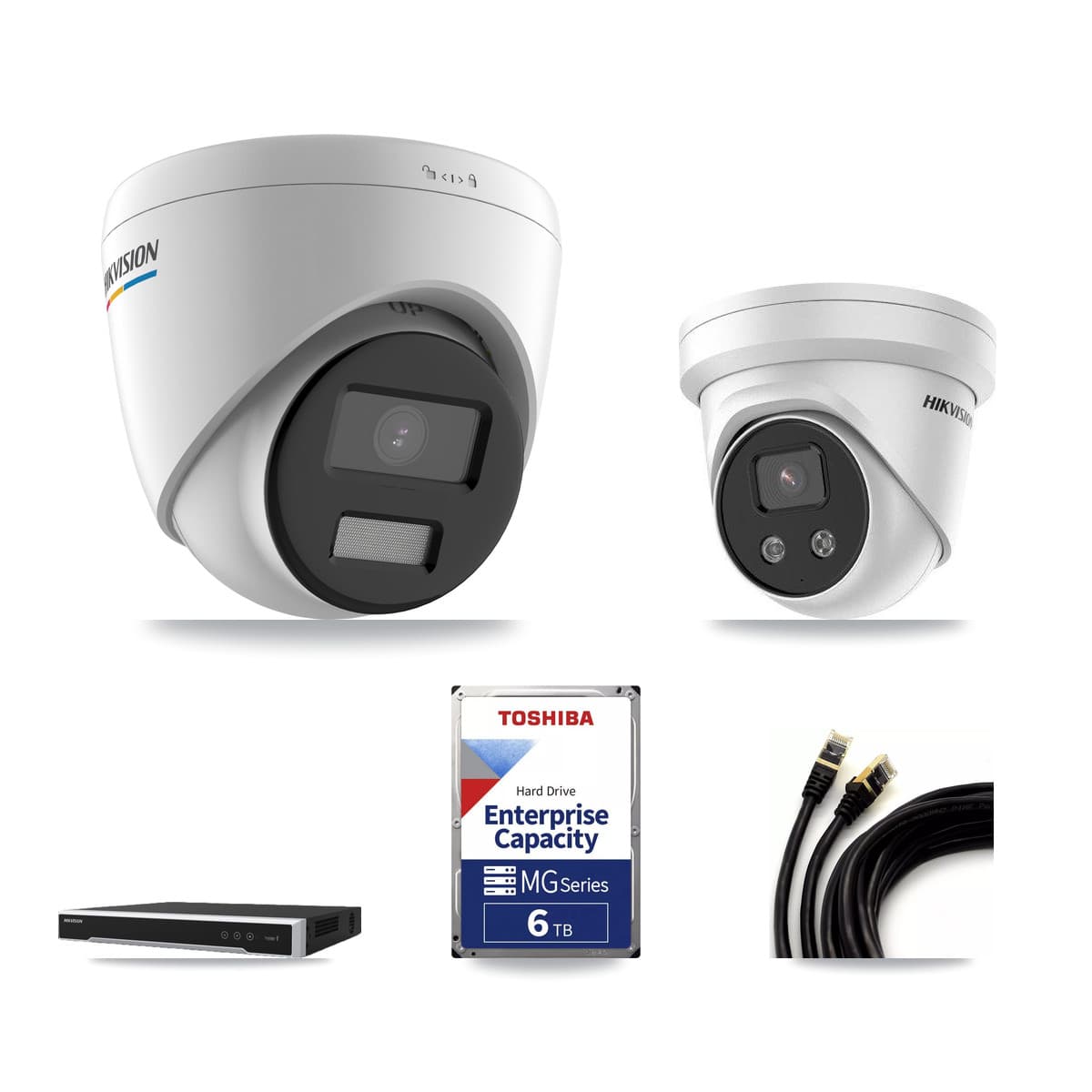 Hikvision 16-Channel 2MP – 5MP CCTV Kit — 5 2MP + 2 5MP Turret Cameras + 6TB Recording - Image 1