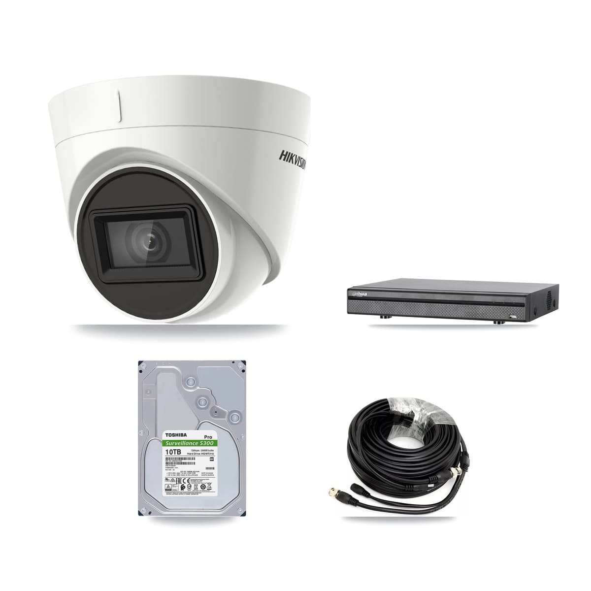 Hikvision & Dahua 8-Channel 4K CCTV Kit — 8 Turret Cameras + 10TB Recording (DH-XVR5108H Recorder) - Image 1