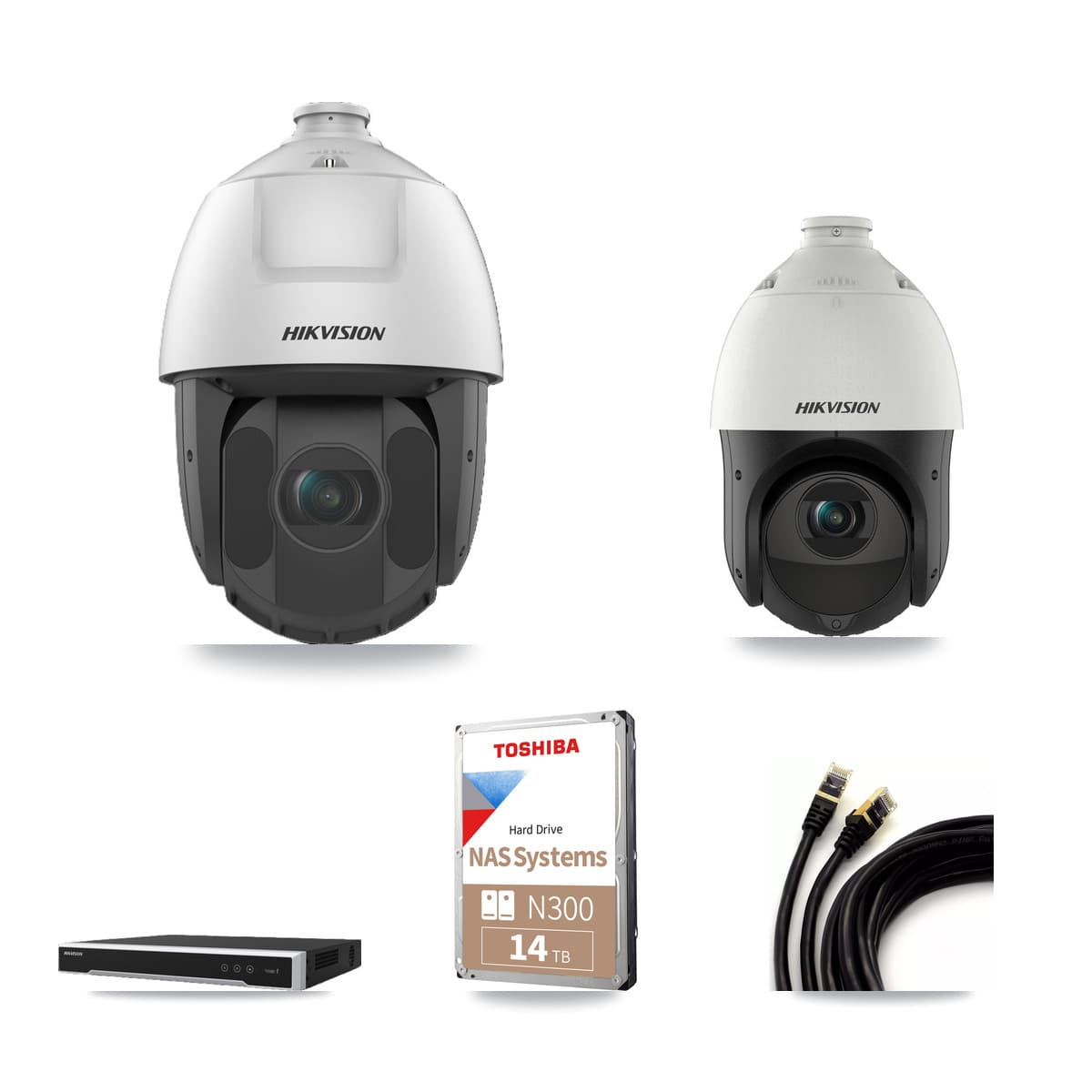 Hikvision 16-Channel 2MP – 4MP CCTV Kit — 5 4MP + 10 2MP PTZ Cameras + 14TB Recording - Image 1