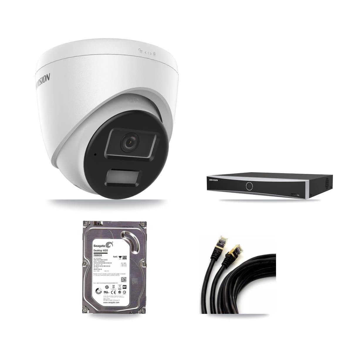 Hikvision 4-Channel 4MP CCTV Kit — 1 DS-2CD1343G2 Turret Camera + 2TB Recording