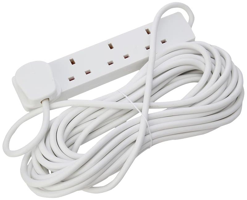 4 Way Power Extension Lead 10m UK Mains Extension Cable