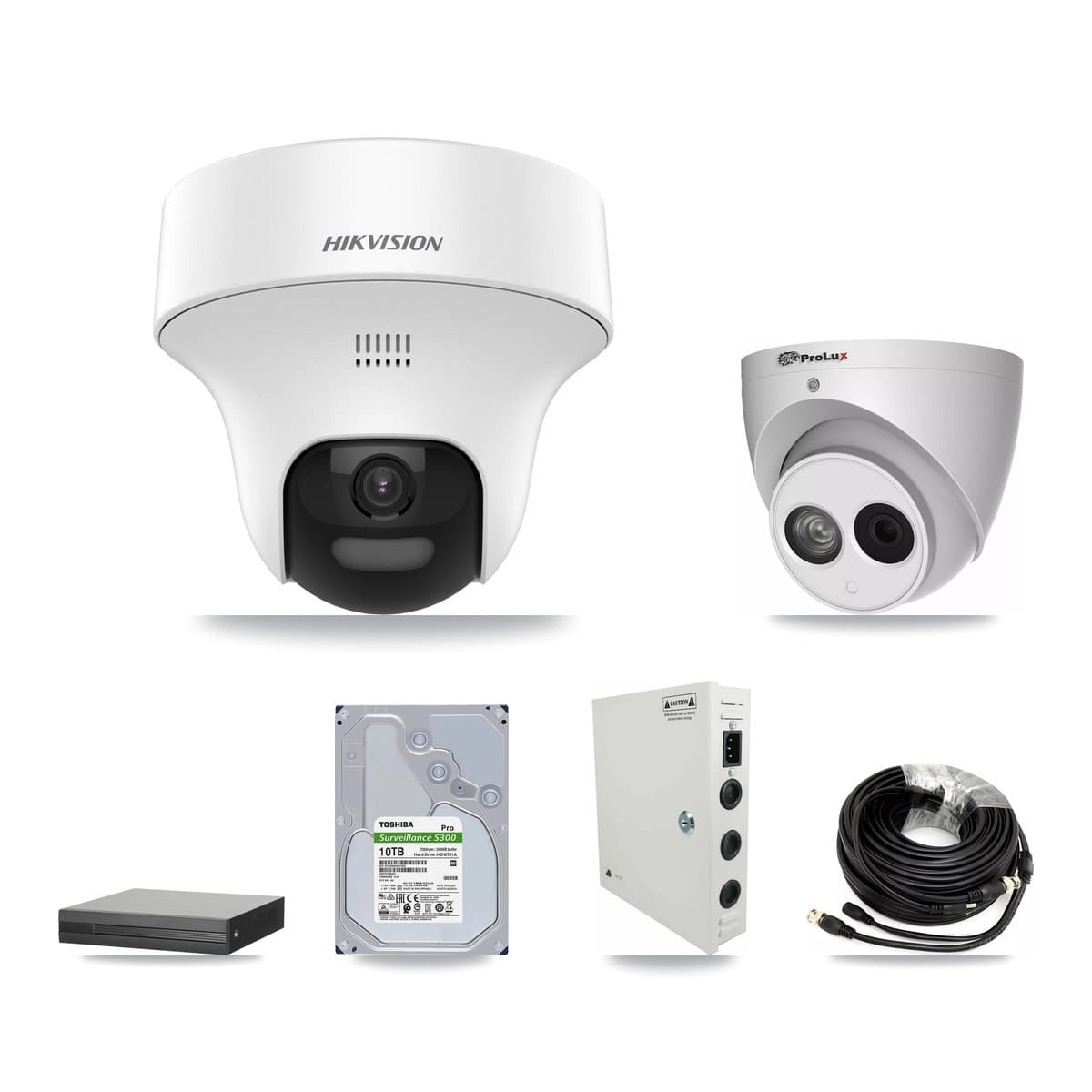 Hikvision & Prolux 16-Channel 4MP – 5MP CCTV Kit — 14 DS-2CE70K0T 5MP + 1 PXC-612C4W-A 4MP Turret Cameras + 10TB Recording (XVR-3116HS Recorder) - Image 1