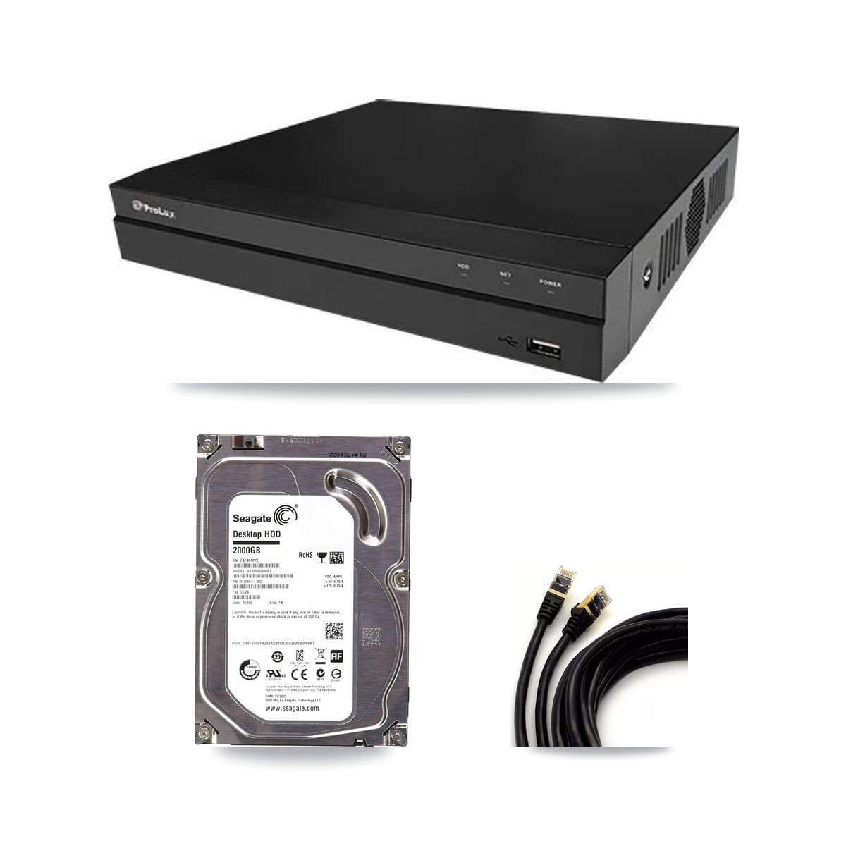 Prolux 8-channel CCTV kit: 1 camera (1× 5MP Dome), 2TB hard drive