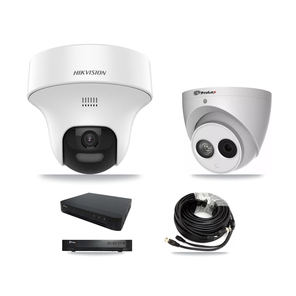Hikvision & Prolux 16-Channel 4MP – 5MP CCTV Kit — 5 DS-2CE70K0T 5MP + 1 PXC-612C4W-A 4MP Turret Cameras + 8TB Recording (PXD-8216 Recorder) - Image 1