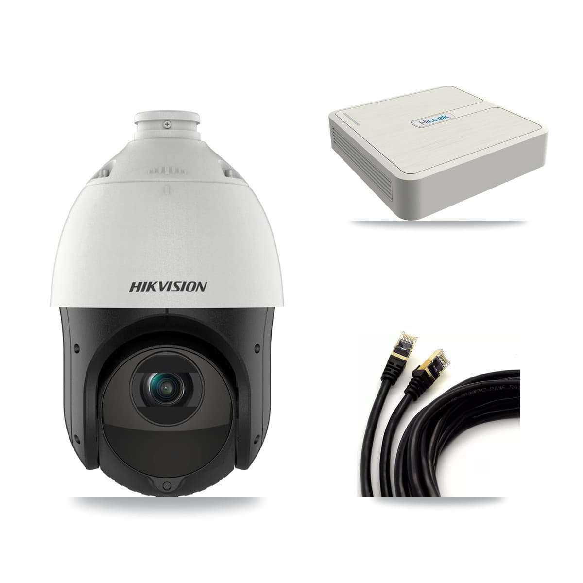 Hikvision & HiLook 8-Channel 4MP CCTV Kit — 2 DS-2DE4425IW PTZ Cameras + 3TB Recording (NVR-108H-D Recorder) - Image 1