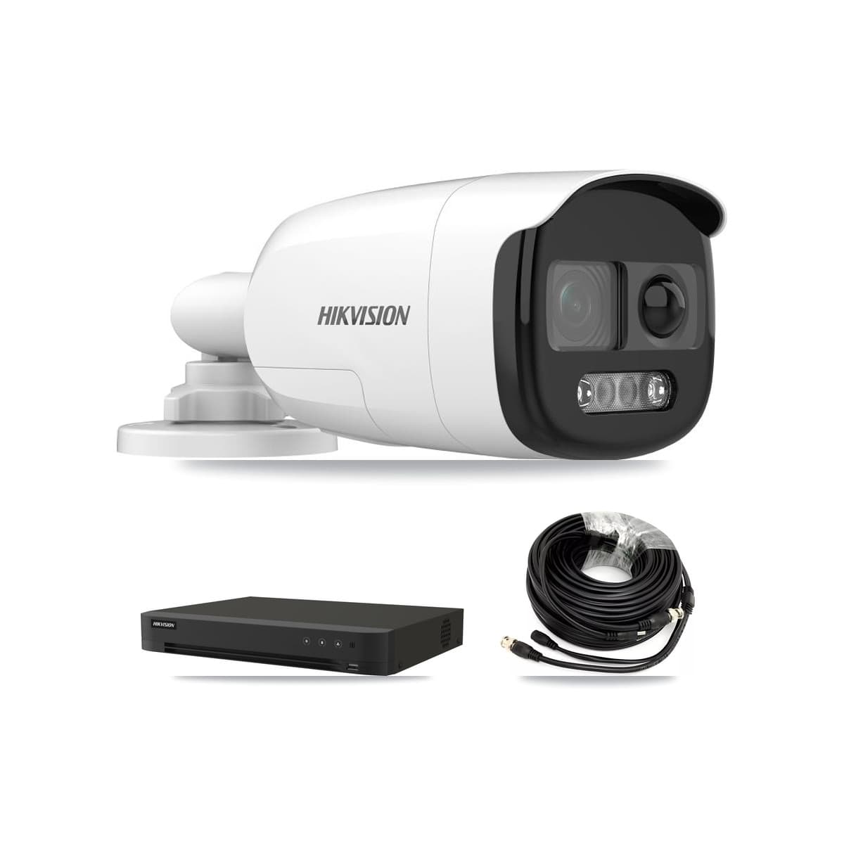 Hikvision 8-Channel 5MP CCTV Kit — 2 DS-2CE12KF3T-PIRXO Bullet Cameras + 3TB Recording (IDS-7208HUHI-M1/XT Recorder) - Image 1