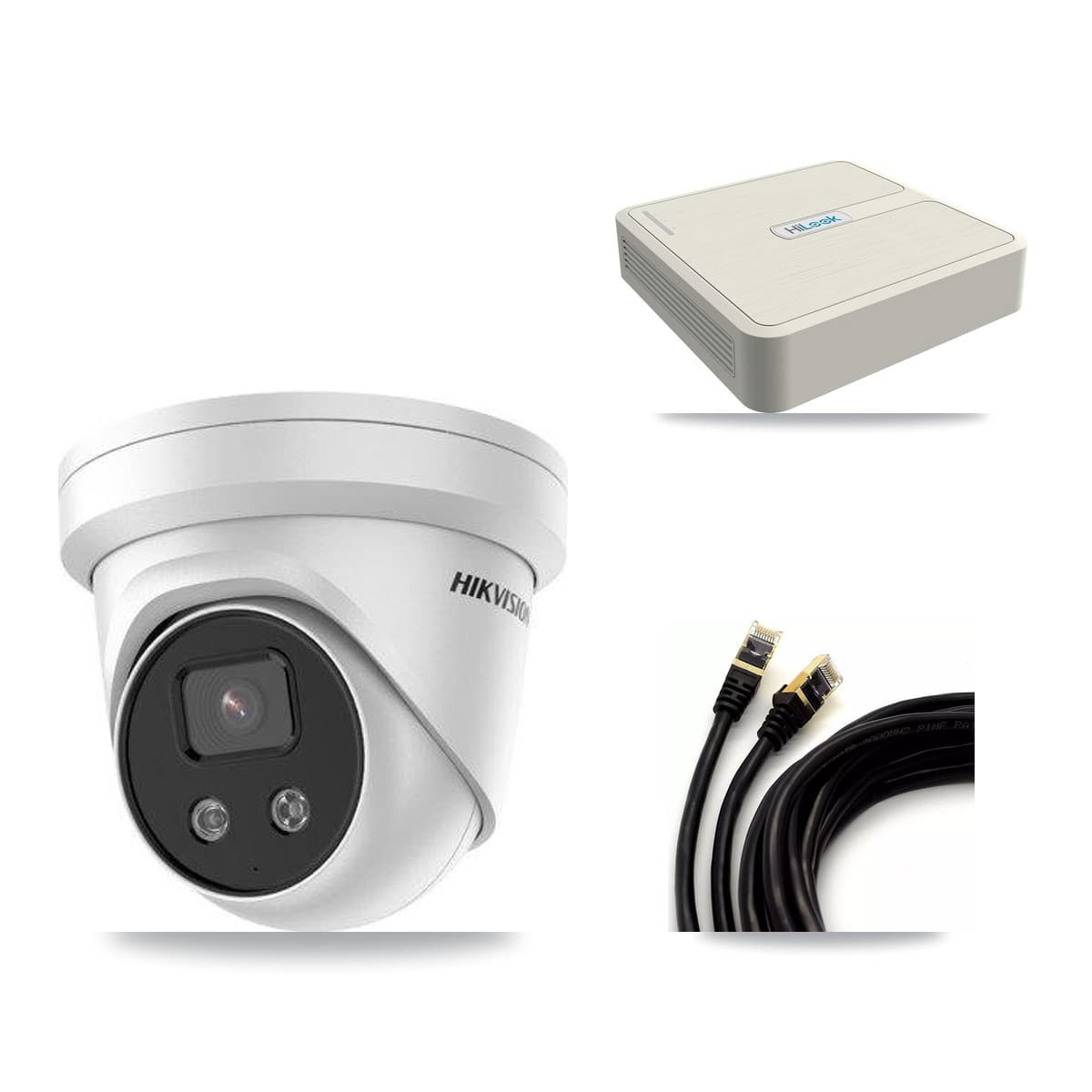 Hikvision & HiLook 8-Channel 5MP CCTV Kit — 2 Turret Cameras + 3TB Recording (NVR-108H-D Recorder) - Image 1