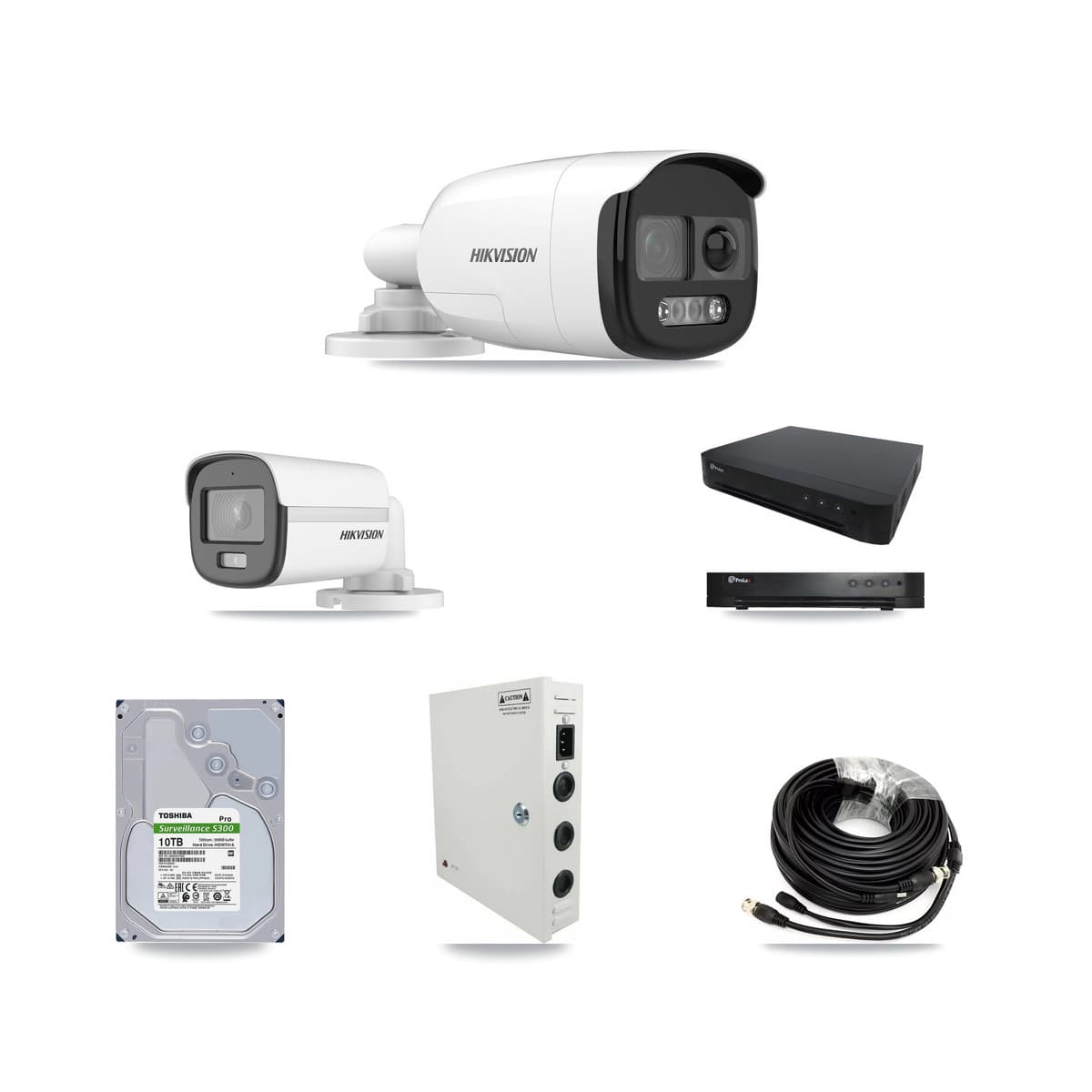 Hikvision & Prolux 16-Channel 5MP CCTV Kit — 1 DS-2CE12KF0T + 12 DS-2CE12KF3T Bullet Cameras + 10TB Recording - Image 1
