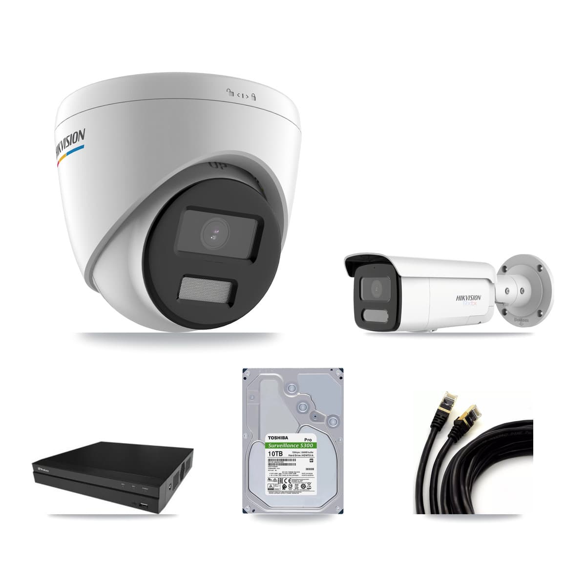 Hikvision & Prolux 16-Channel 2MP – 4K CCTV Kit — 11 2MP Turret + 1 4K Bullet Cameras + 10TB Recording