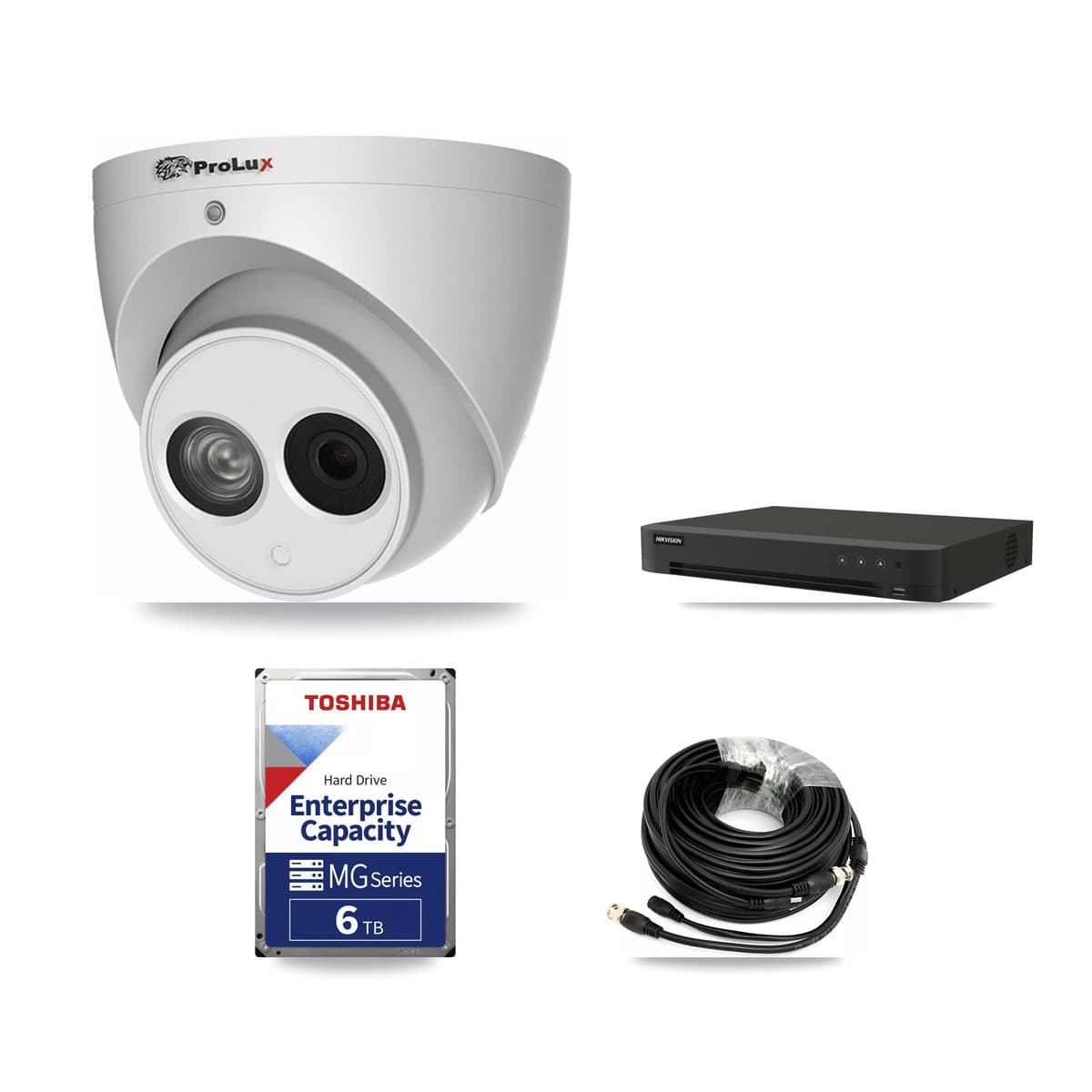 Prolux & Hikvision 16-Channel 4MP CCTV Kit — 5 Turret Cameras + 6TB Recording (IDS-7216HQHI Recorder) - Image 1