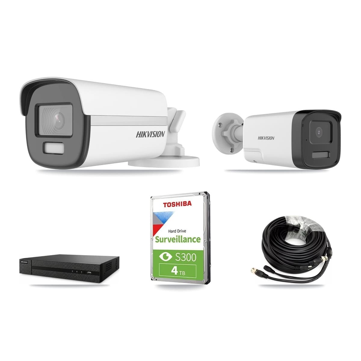Hikvision 8-Channel 5MP – 4K CCTV Kit — 1 4K + 1 5MP Bullet Cameras + 4TB Recording (DVR-8CH Recorder) - Image 1