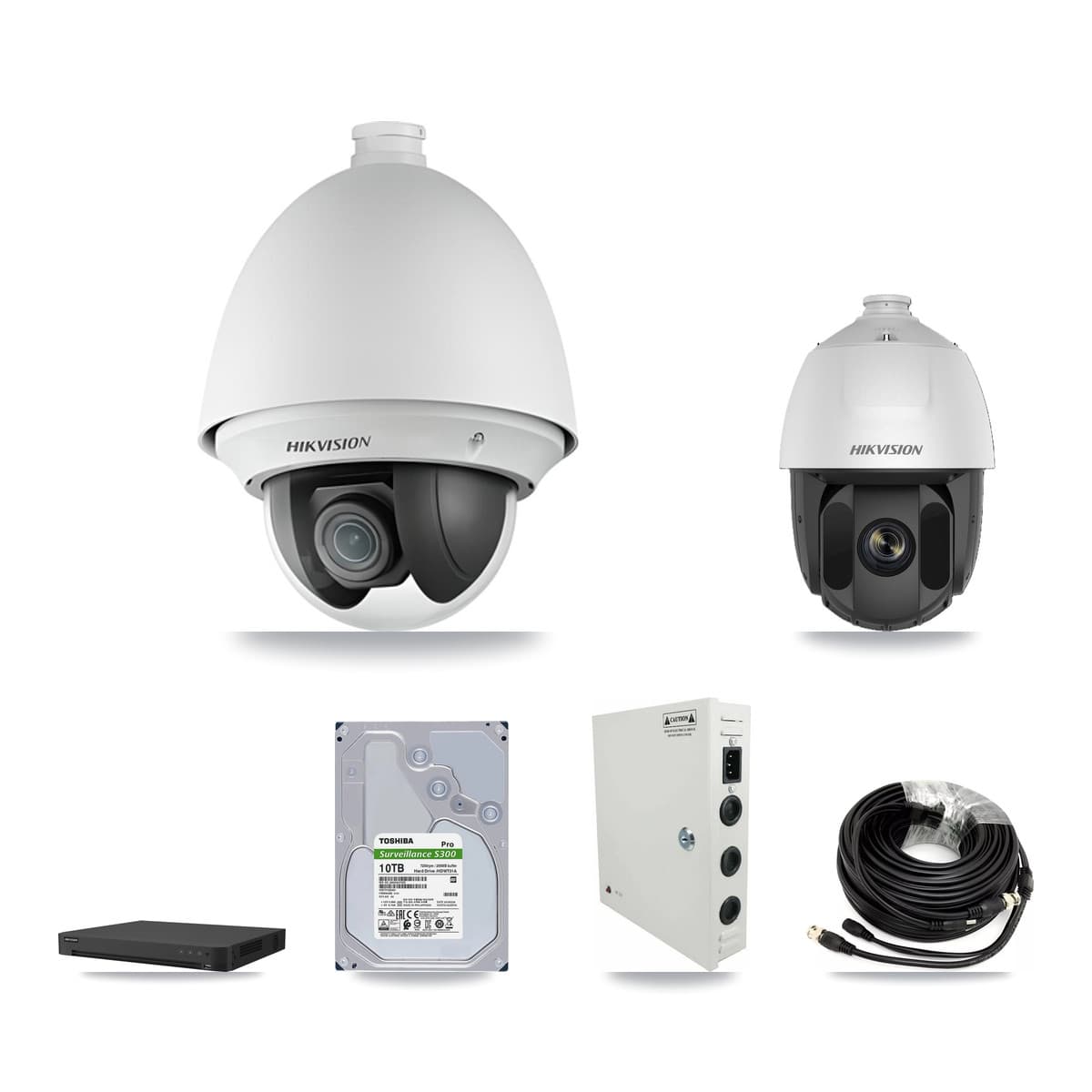 Hikvision 16-Channel 2MP CCTV Kit — 15 DS-2AE4225T + 1 DS-2AE5225TI PTZ Cameras + 10TB Recording (IDS-7216HUHI Recorder)