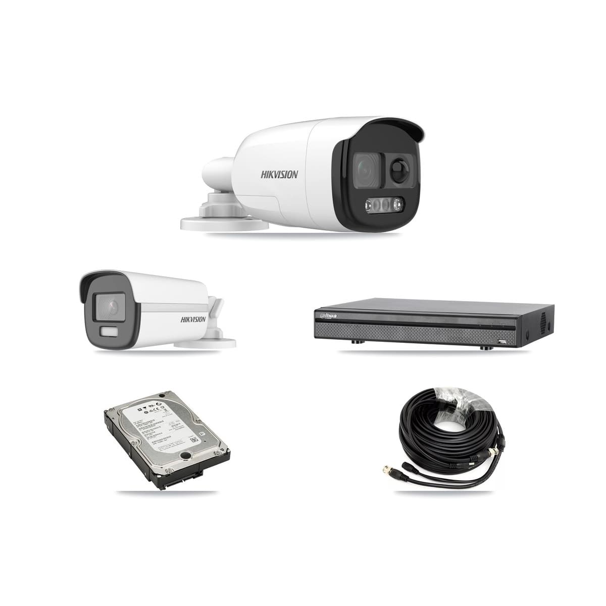 Hikvision & Dahua 8-Channel 5MP – 4K CCTV Kit — 2 5MP + 1 4K Bullet Cameras + 5TB Recording (DH-XVR5108H Recorder) - Image 1