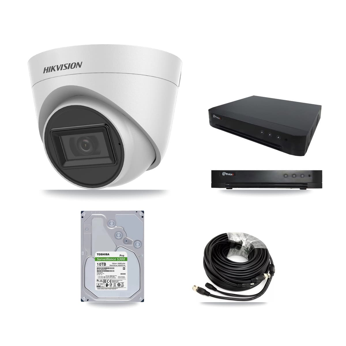 Hikvision & Prolux 16-Channel 5MP CCTV Kit — 7 White Turret Cameras + 10TB Recording - Image 1