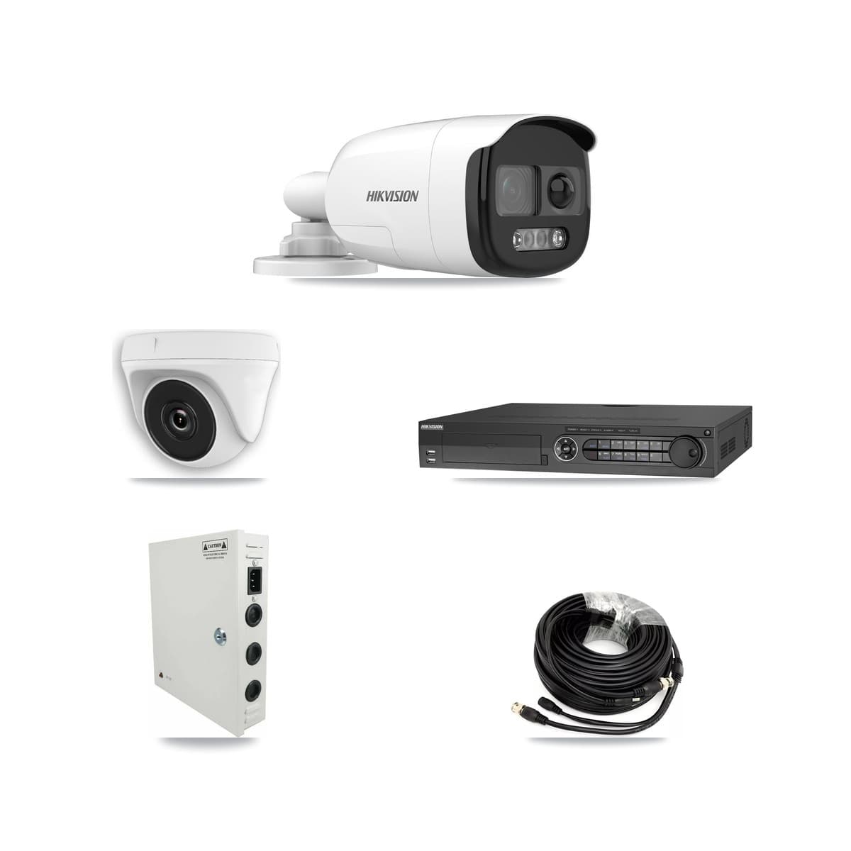Hikvision 32-Channel 2MP – 5MP CCTV Kit — 16 5MP Bullet + 16 White 2MP Dome Cameras + 4× 8TB Recording (DS-7332HQHI Recorder)