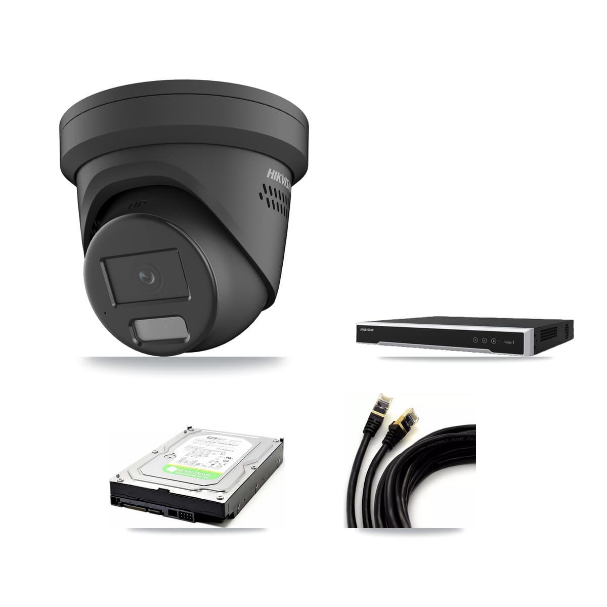 Hikvision 16-Channel 4MP CCTV Kit — 1 Black Turret Camera + 1TB Recording