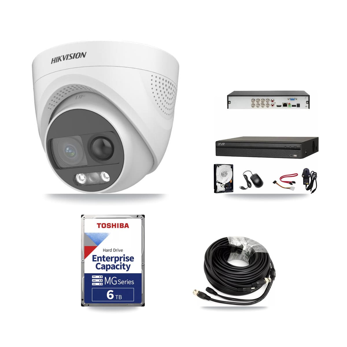 Hikvision & Dahua 8-Channel 5MP CCTV Kit — 5 DS-2CE72KF3T Turret Cameras + 6TB Recording (XVR-3108AD Recorder) - Image 1
