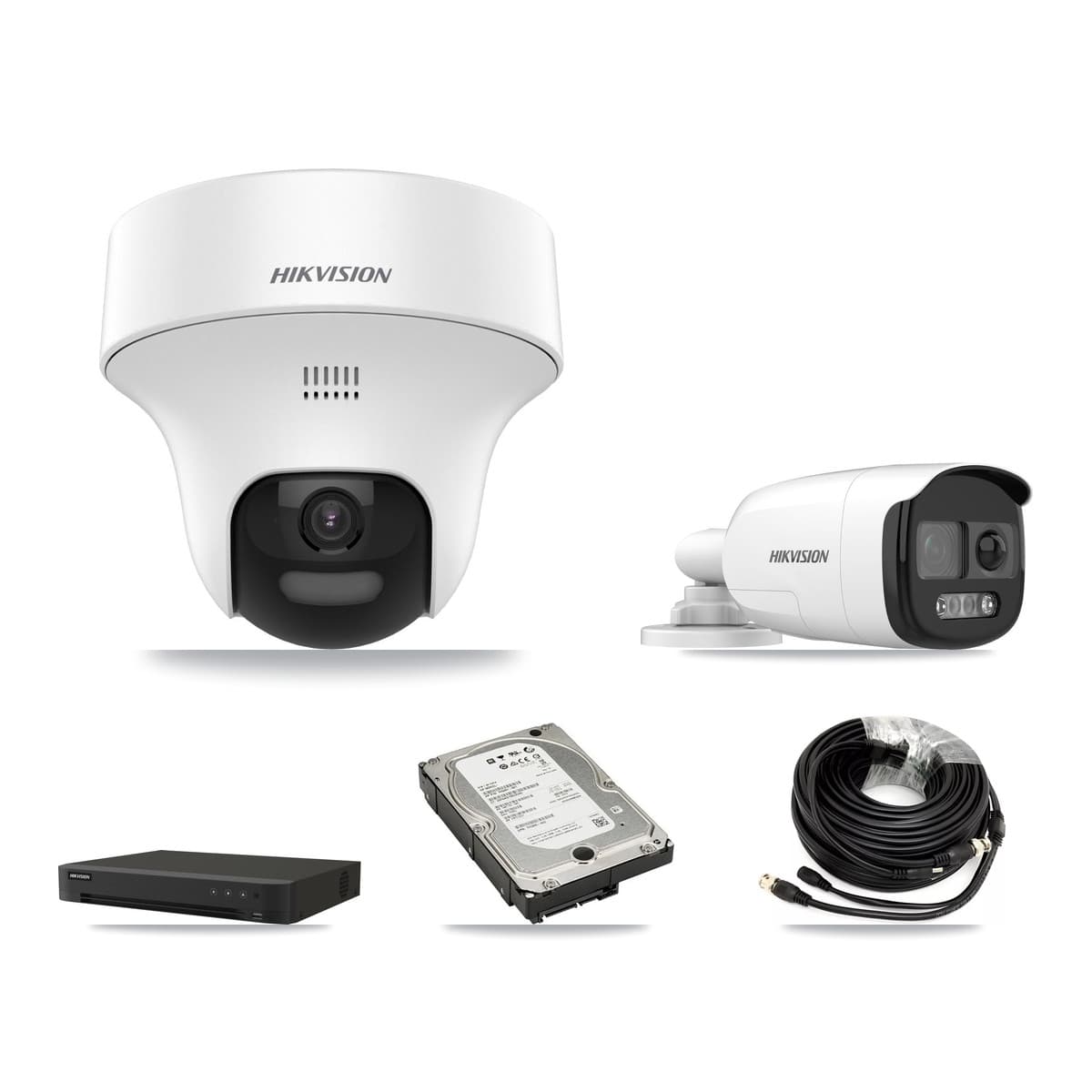 Hikvision 8-Channel 5MP CCTV Kit — 1 DS-2CE12KF3T Bullet + 3 DS-2CE70K0T Turret Cameras + 5TB Recording - Image 1