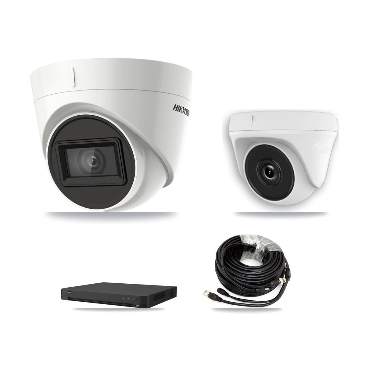 Hikvision 16-Channel 2MP – 4K CCTV Kit — 3 DS-2CE78U1T 4K Turret + 1 White HDT-2MP-N20W 2MP Dome Cameras + 8TB Recording - Image 1