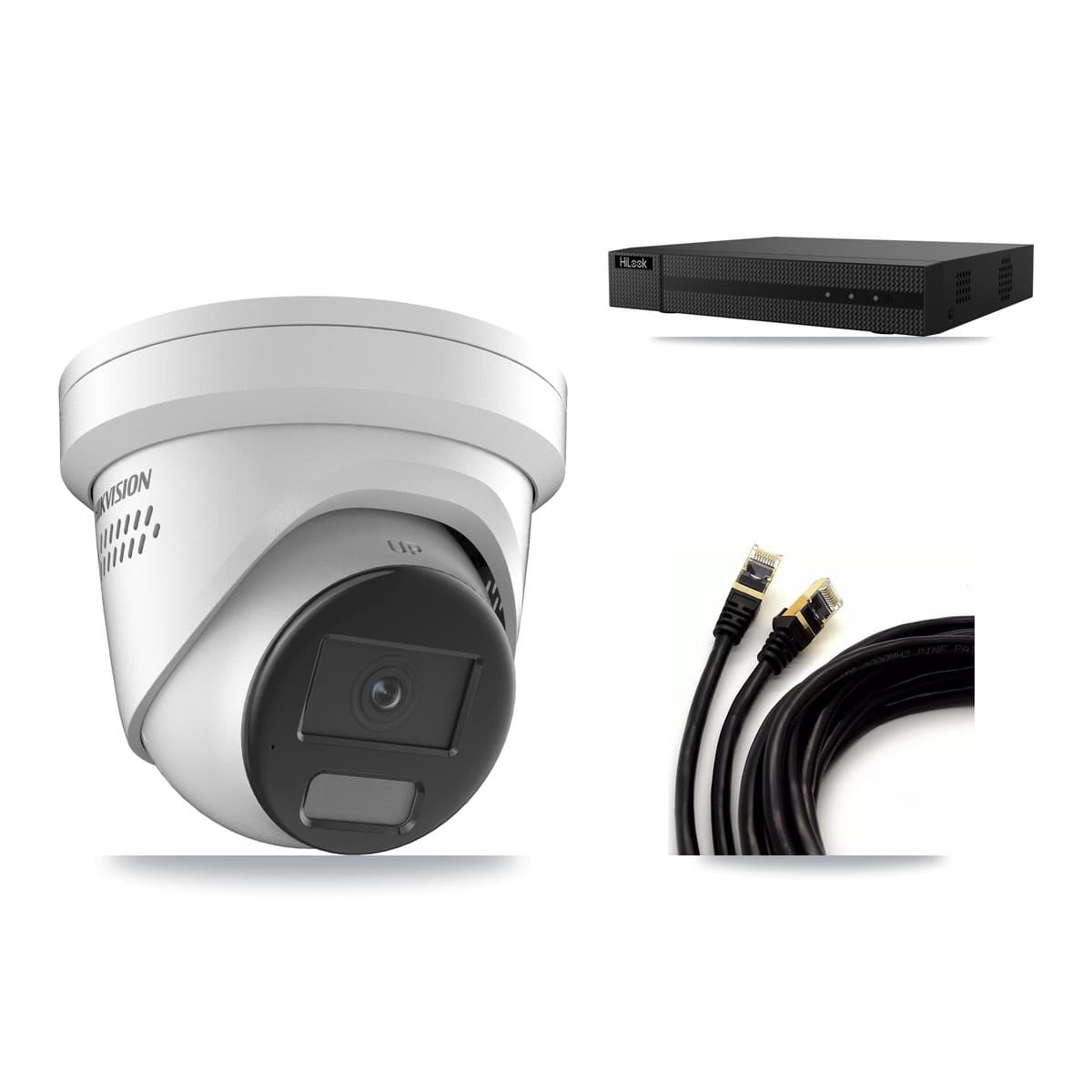 Hikvision & HiLook 8-Channel 4K CCTV Kit — 4 DS-2CD2387G2H Turret Cameras + 3TB Recording