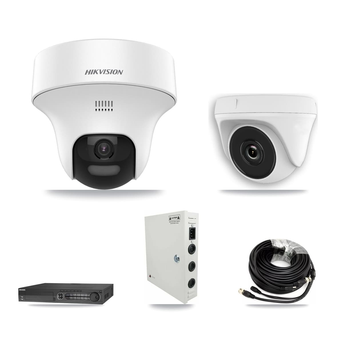 Hikvision 32-Channel 2MP – 5MP CCTV Kit — 18 DS-2CE70K0T 5MP Turret + 1 White HDT-2MP-N20W 2MP Dome Cameras + 3× 8TB Recording - Image 1