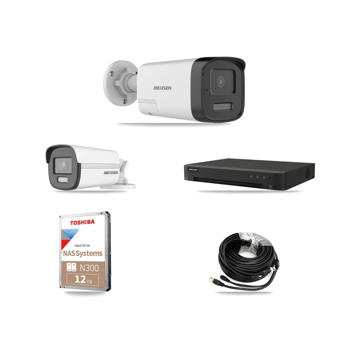 Hikvision 8-Channel 5MP – 4K CCTV Kit — 1 4K + 7 5MP Bullet Cameras + 12TB Recording