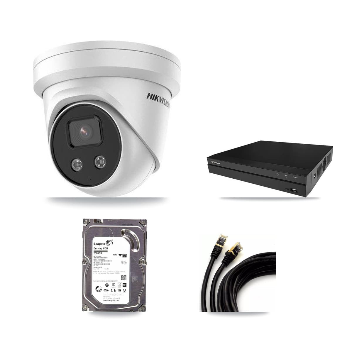 Hikvision & Prolux 8-Channel 5MP CCTV Kit — 1 DS-2CD3356G2 Turret Camera + 2TB Recording